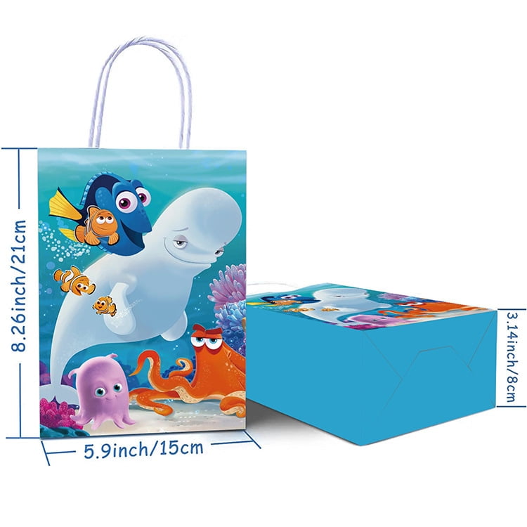 24 Pcs Nemo Cartoon Party Gift Bags, Birthday party bags, Cartoon candy bags, Party Supplies(8.26"×5.9"×3.15")
