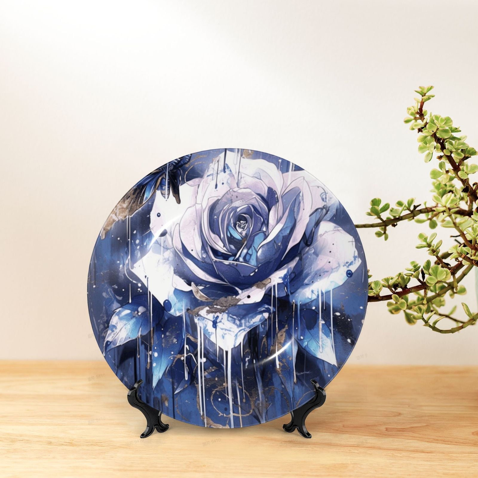 Decorative Plates – Bone China Wall & Table Decor - Skull Flower Rose Floral Butterfly Spooky Gothic - 6in