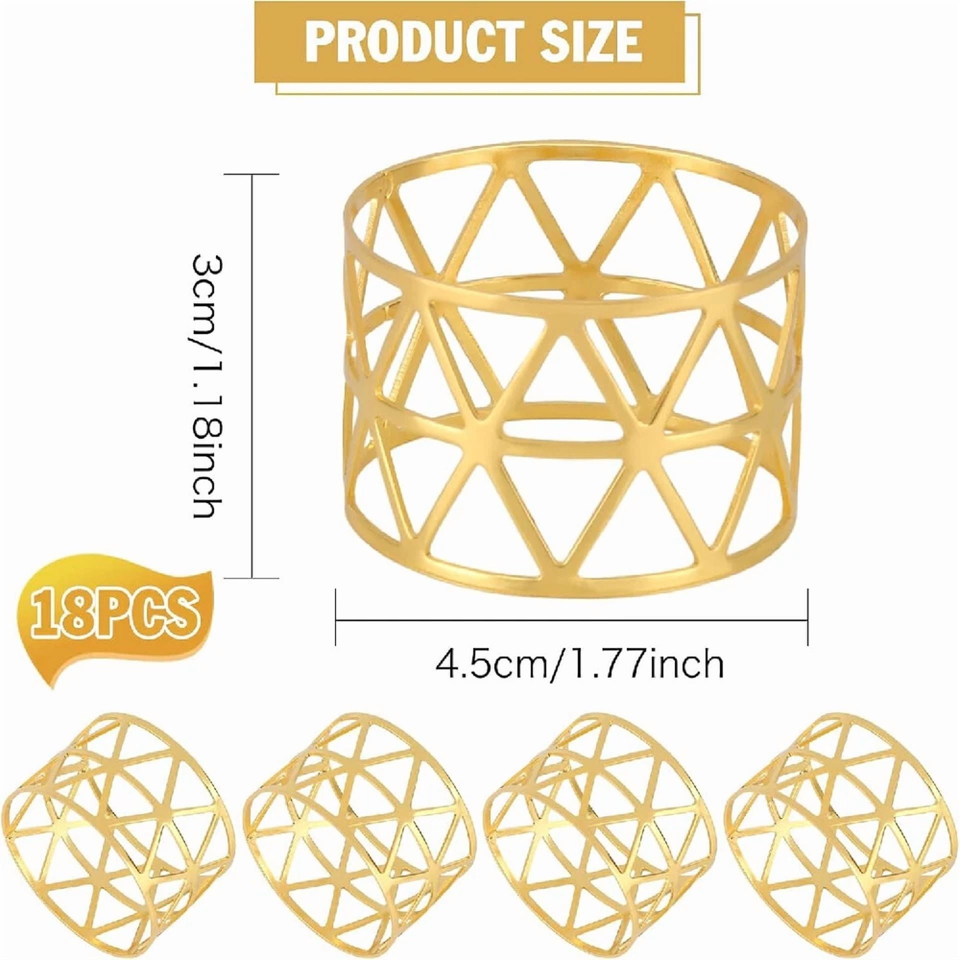 18 X Hollow Out Triangle Napkin Rings Table Decor Birthday Elegant Holiday Party