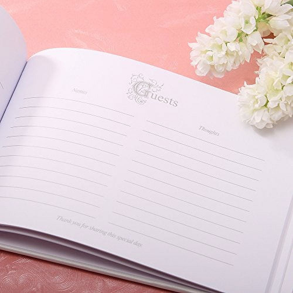 Satin Rhinestone Wedding Guest Book and Pen Set