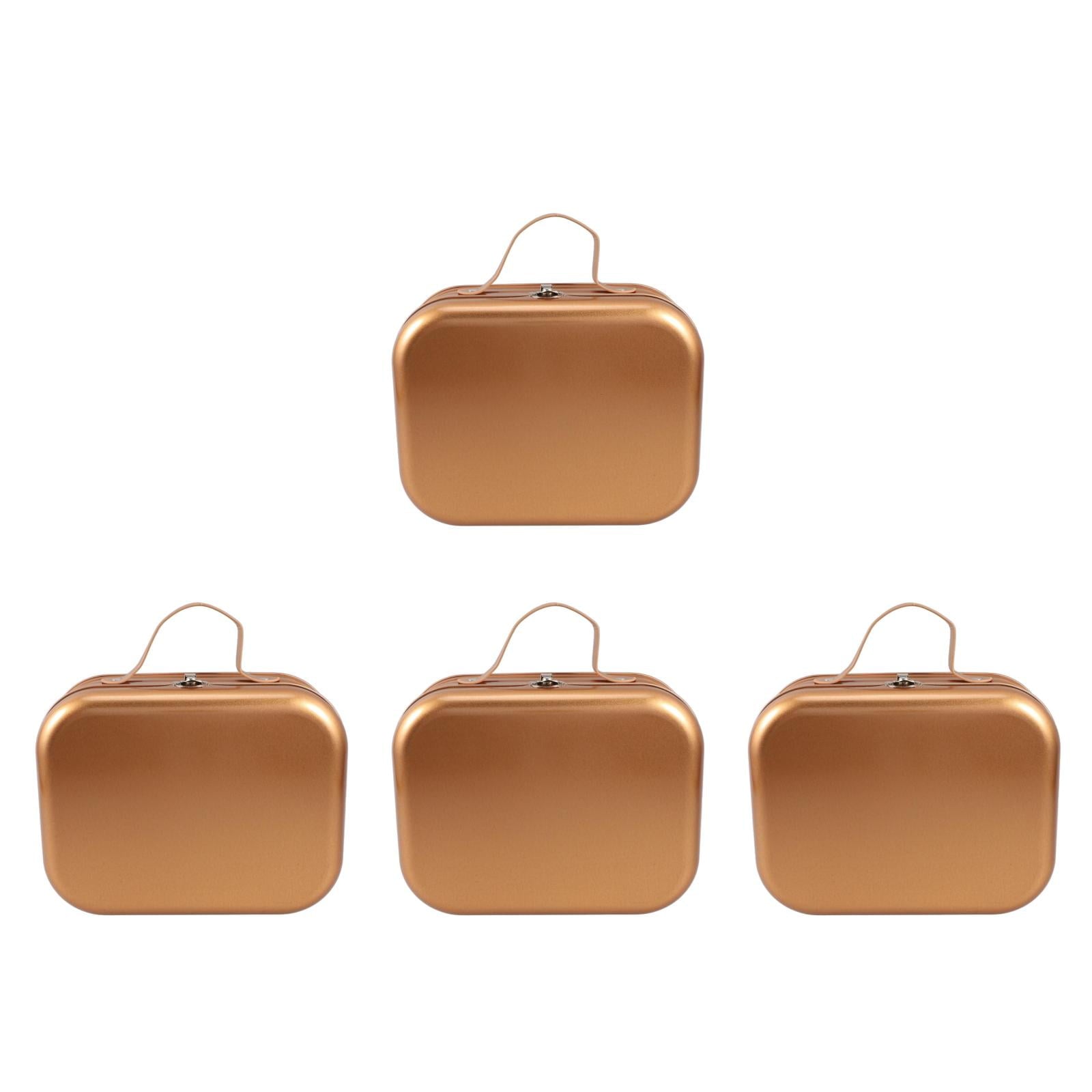 OUNONA 4pcs Wrapping Box Container Handheld Gifts Wrapping Box Tinplate Packing Keepsake Case Tin Packing Case Storage Box Gift Wrapping Case