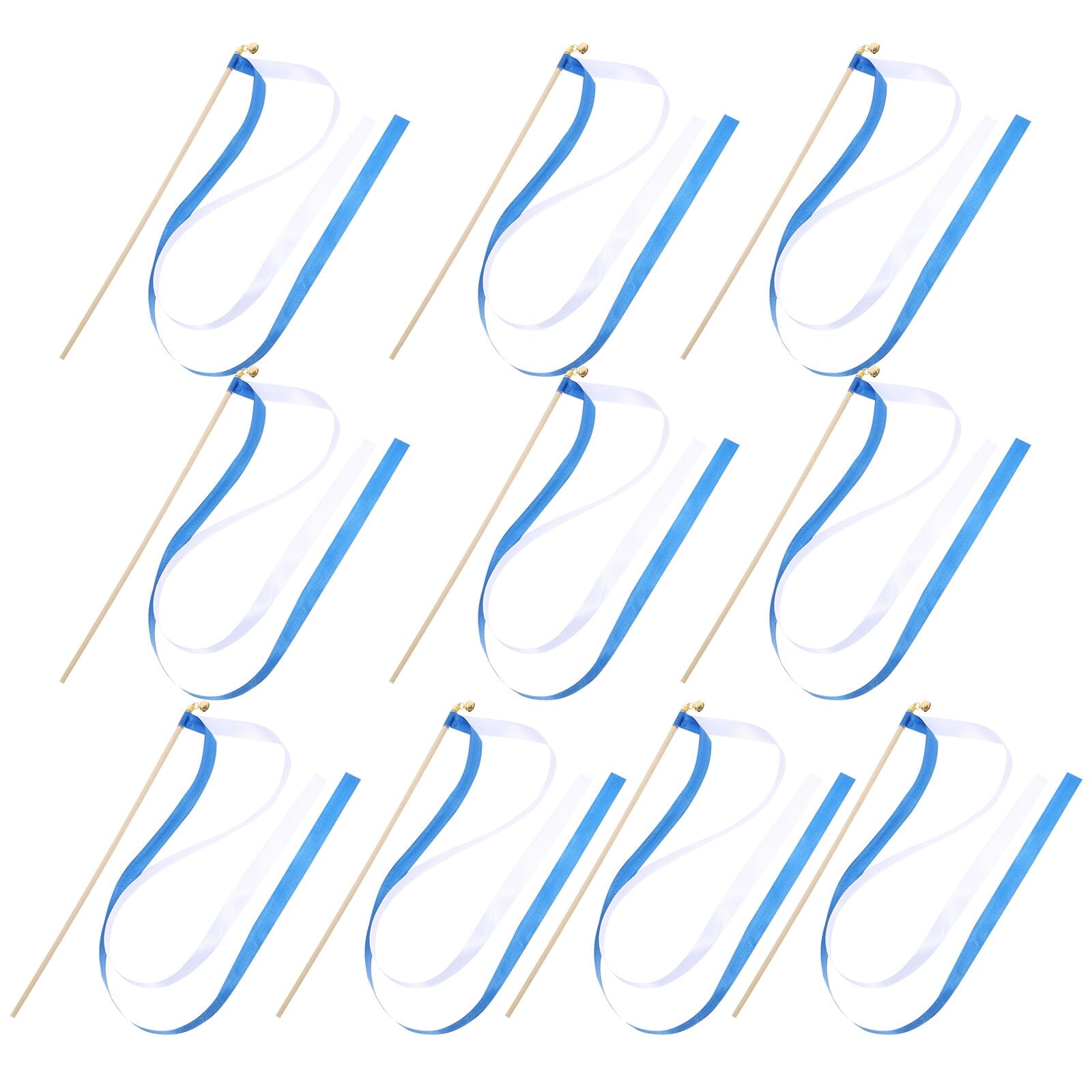 3 Pieces Ribbon Stick Ribbons Sticks Cheer Props Child 1.5cm X 60cm Blue