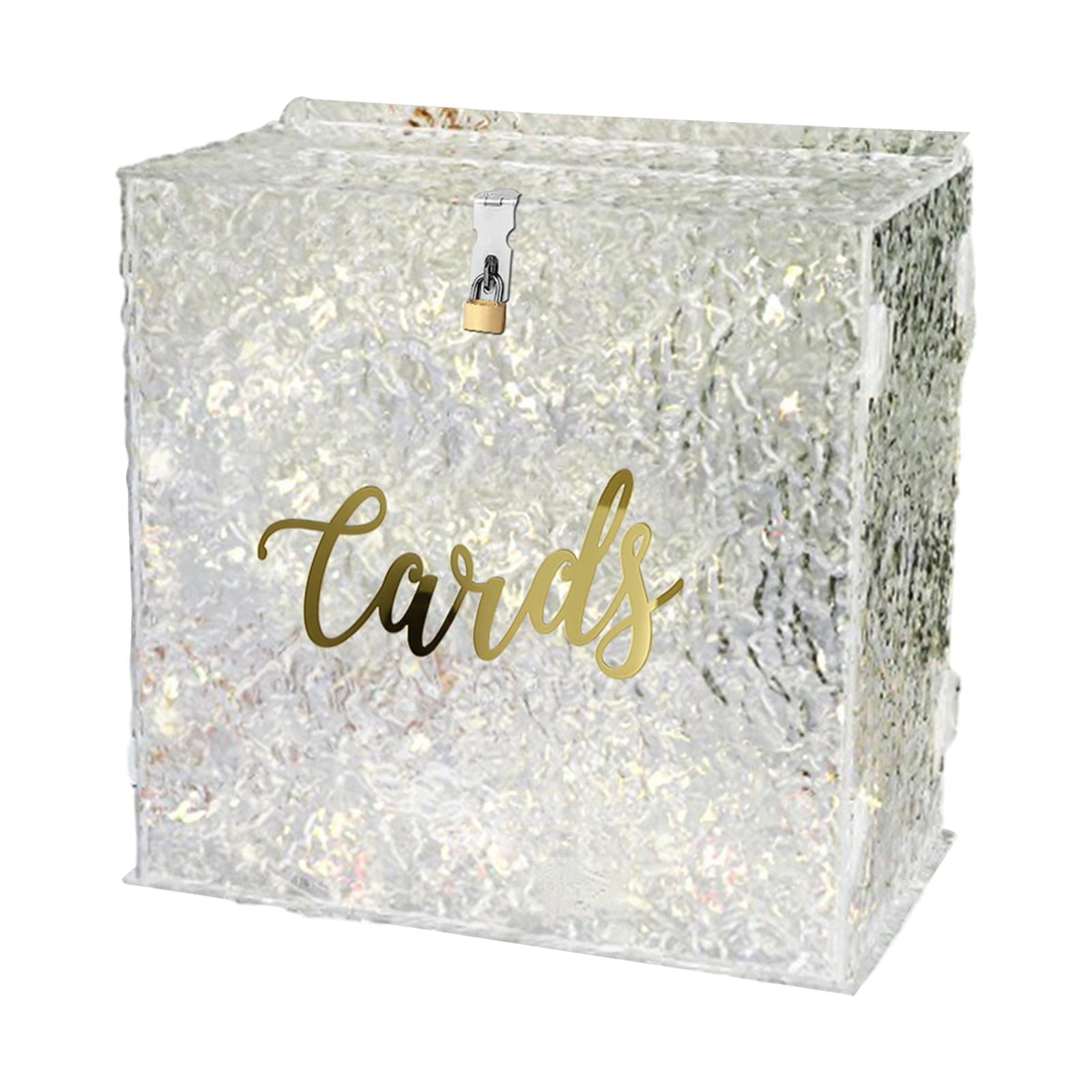 Greeting Card Box, Acrylic Card Box, Thick with Slot Acrylic Wedding Cards Box, Wedding Envelope Box, for Wedding Graduation Reception Party Style A