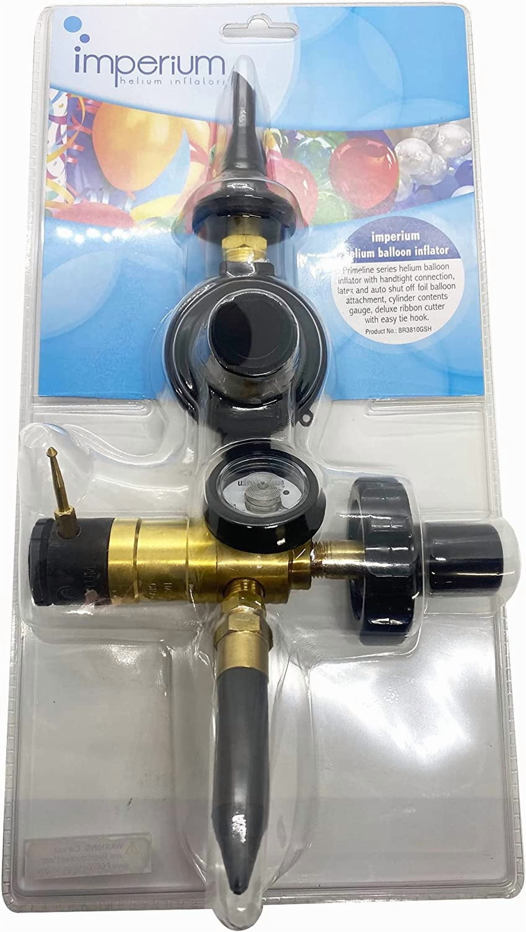 Helium Tank Combo Foil and Latex Balloon Filler Inflator Valve (with foil balloon auto shut off valve and latex rubber tilt valve)
