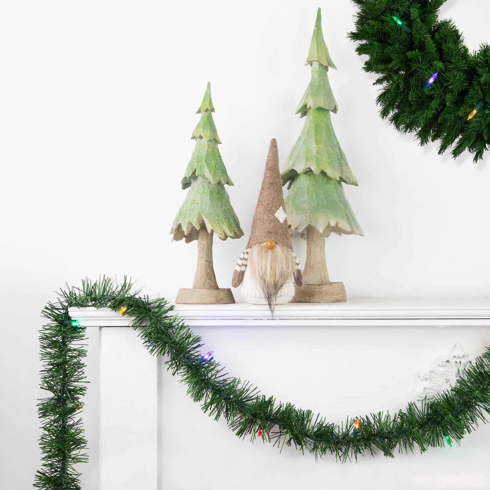 Northlight Pre-Lit LED Battery Operated Pine Artificial Christmas Garland - 18' x 3" - Multicolor