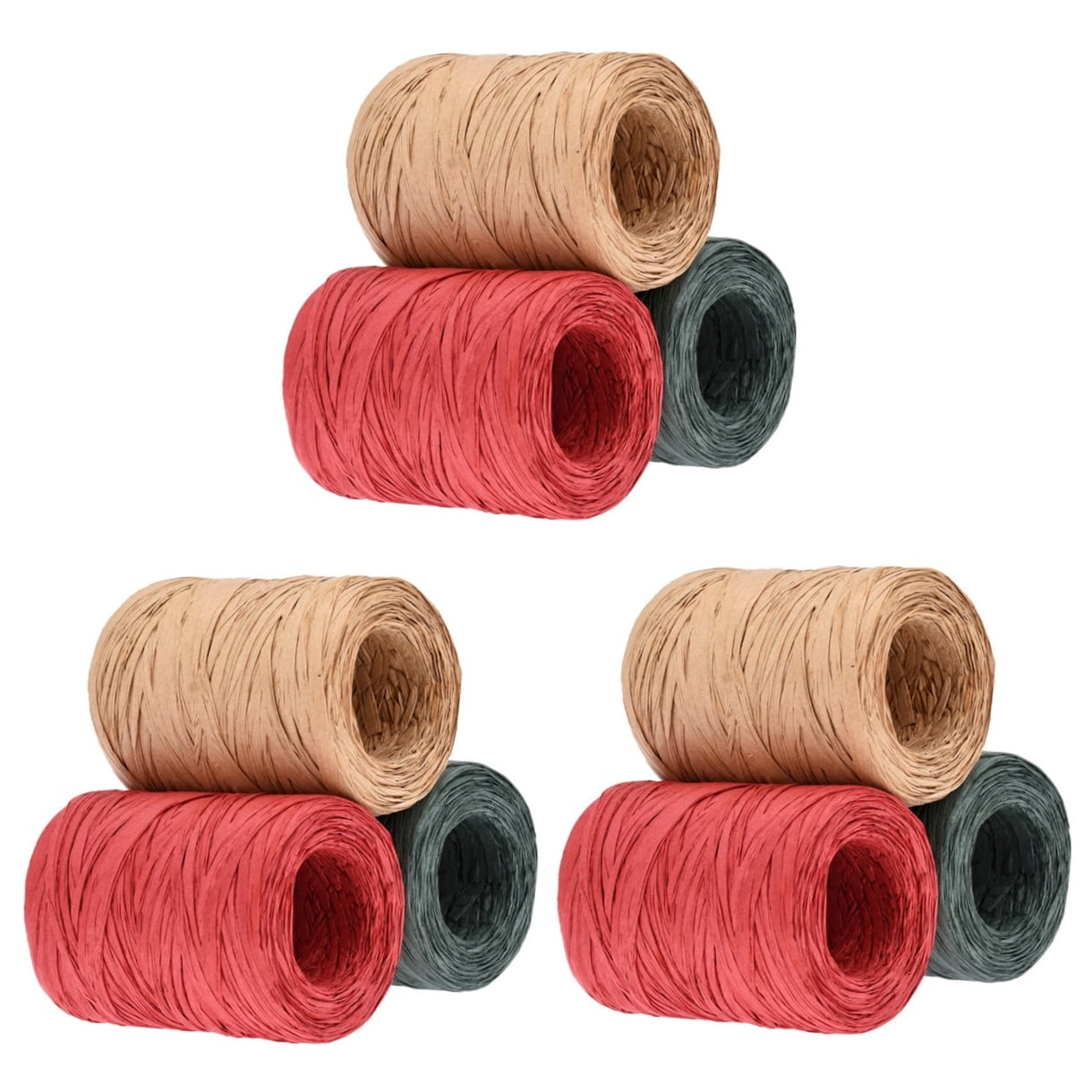 Raindrops  3 Pieces Christmas Decor Rattan Material Raffia Rope Wrapping Gift Boxes