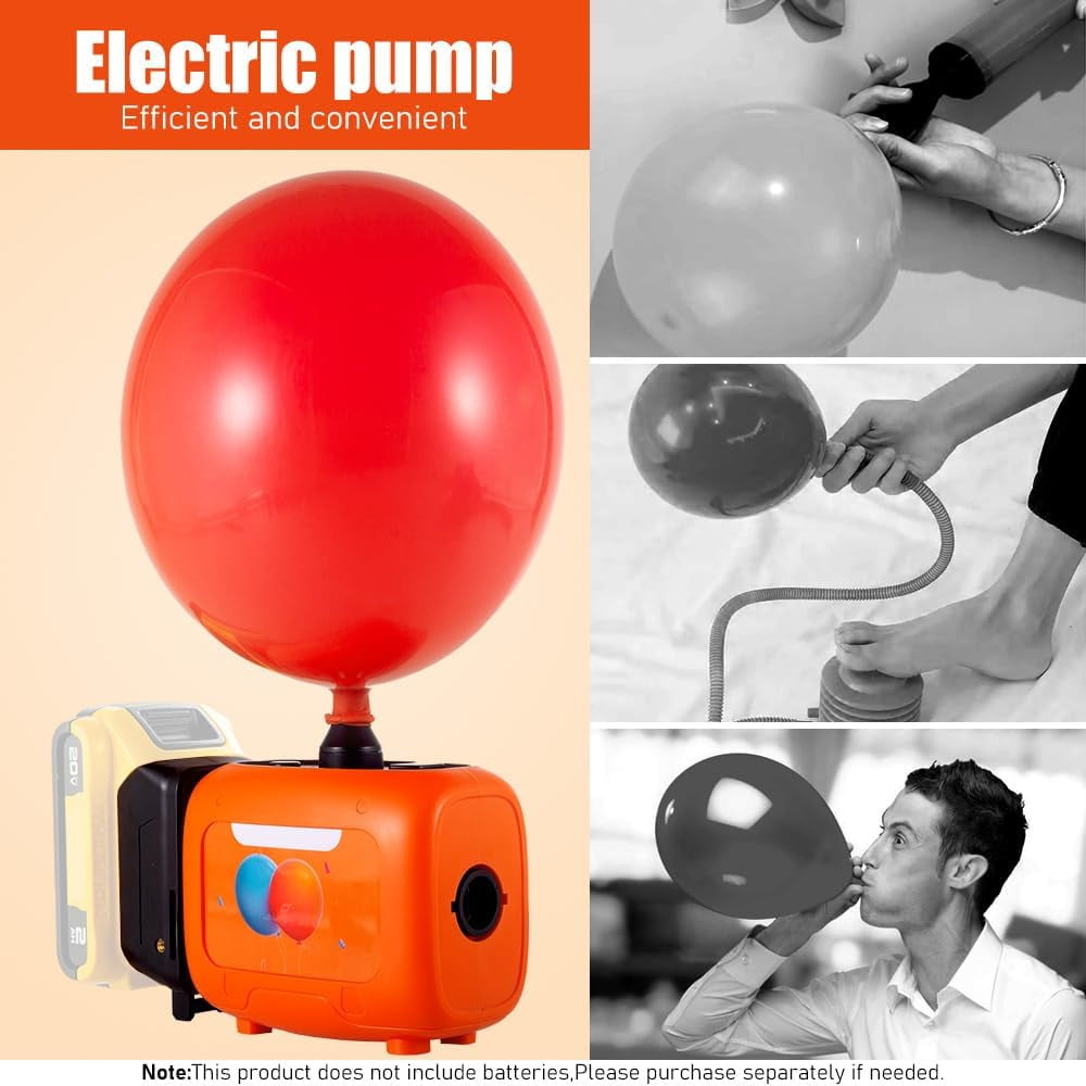Cordless Balloon Pump Electric Compatible with Dewalt Battery for All Balloons, 5 in 1 Inflator/Deflator for Air Beds, Yoga Balls & Party Decor