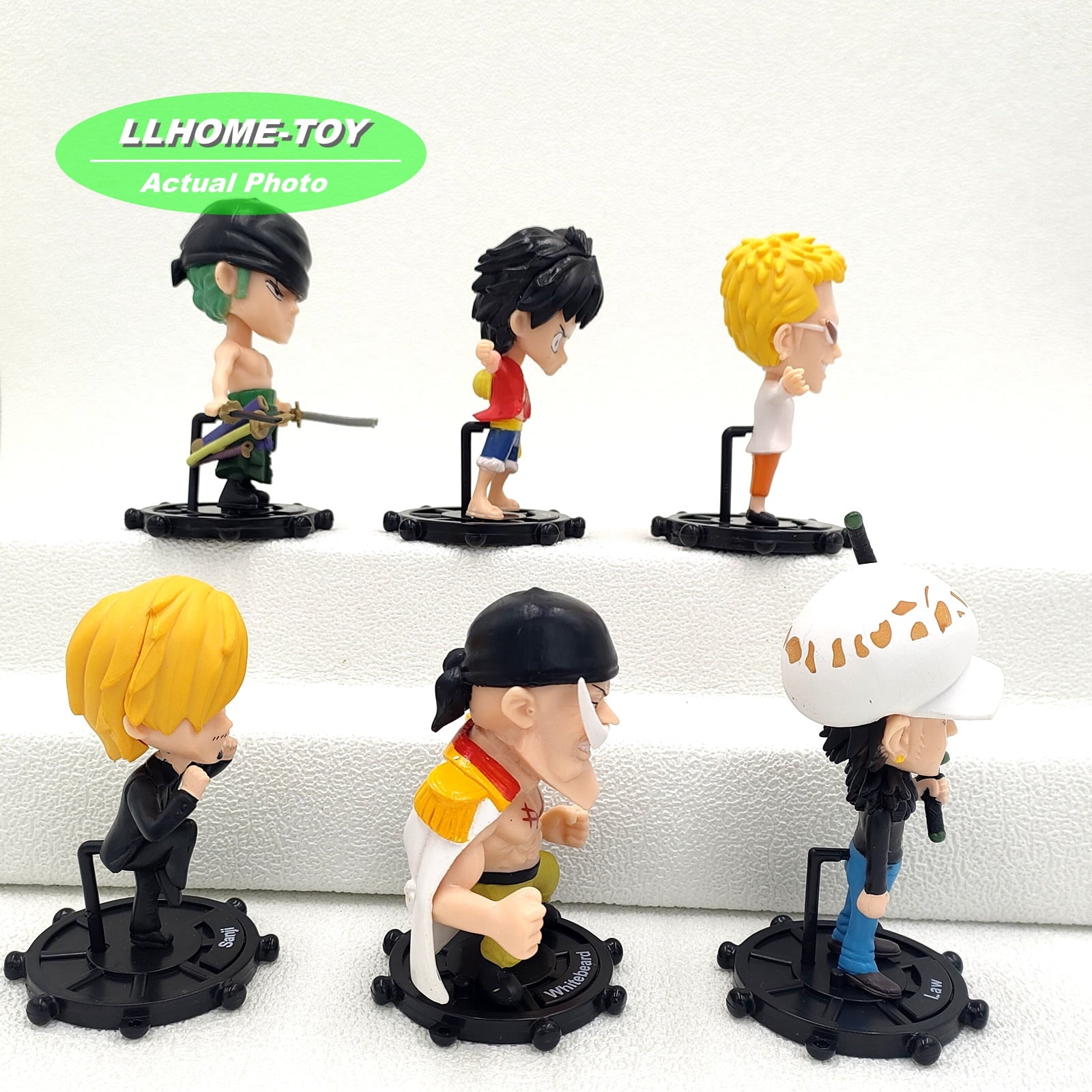 Anime One Piece #75 Luffy Whitebeard Law Doflamingo 6pcs Figure Cake Topper Gift