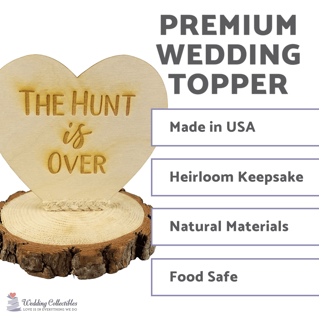 Rustic The Hunt Is Over Hunting Wedding Cake Topper