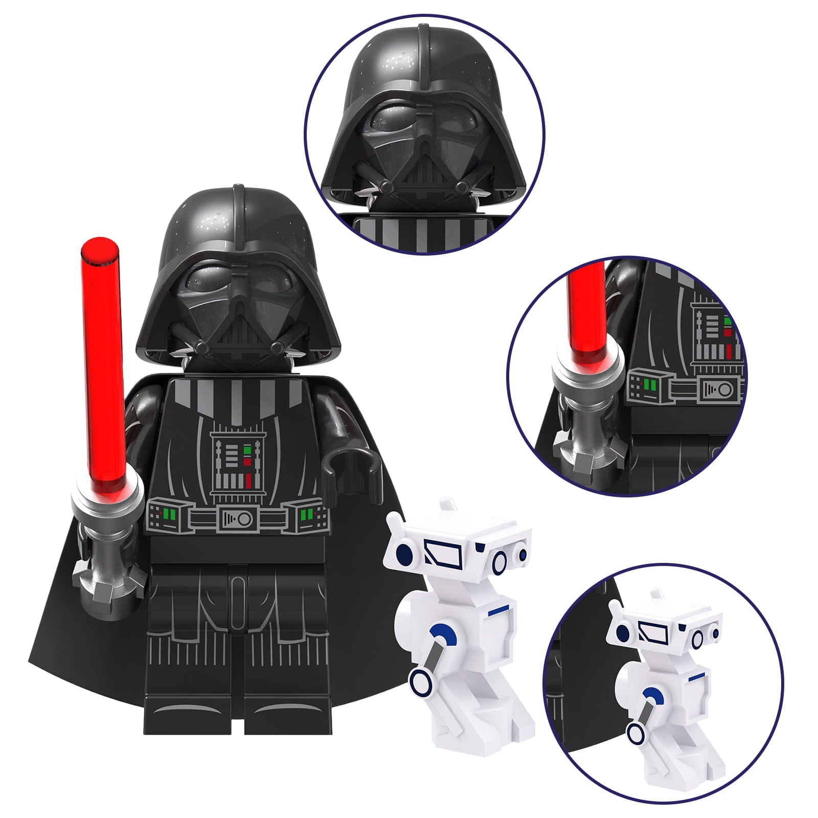16 Pcs Space Wars Action Figures Building Blocks Set, Battle Droids and Soldiers Clone Troopers Figures Building Toys Cake Toppers, Boys Kids Gift