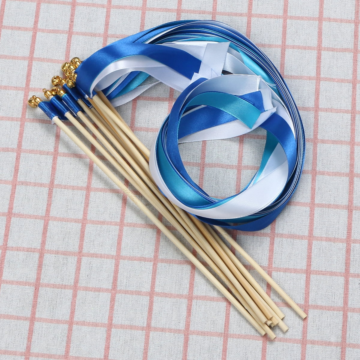 3 Pieces Ribbon Stick Ribbons Sticks Cheer Props Child 1.5cm X 60cm Blue