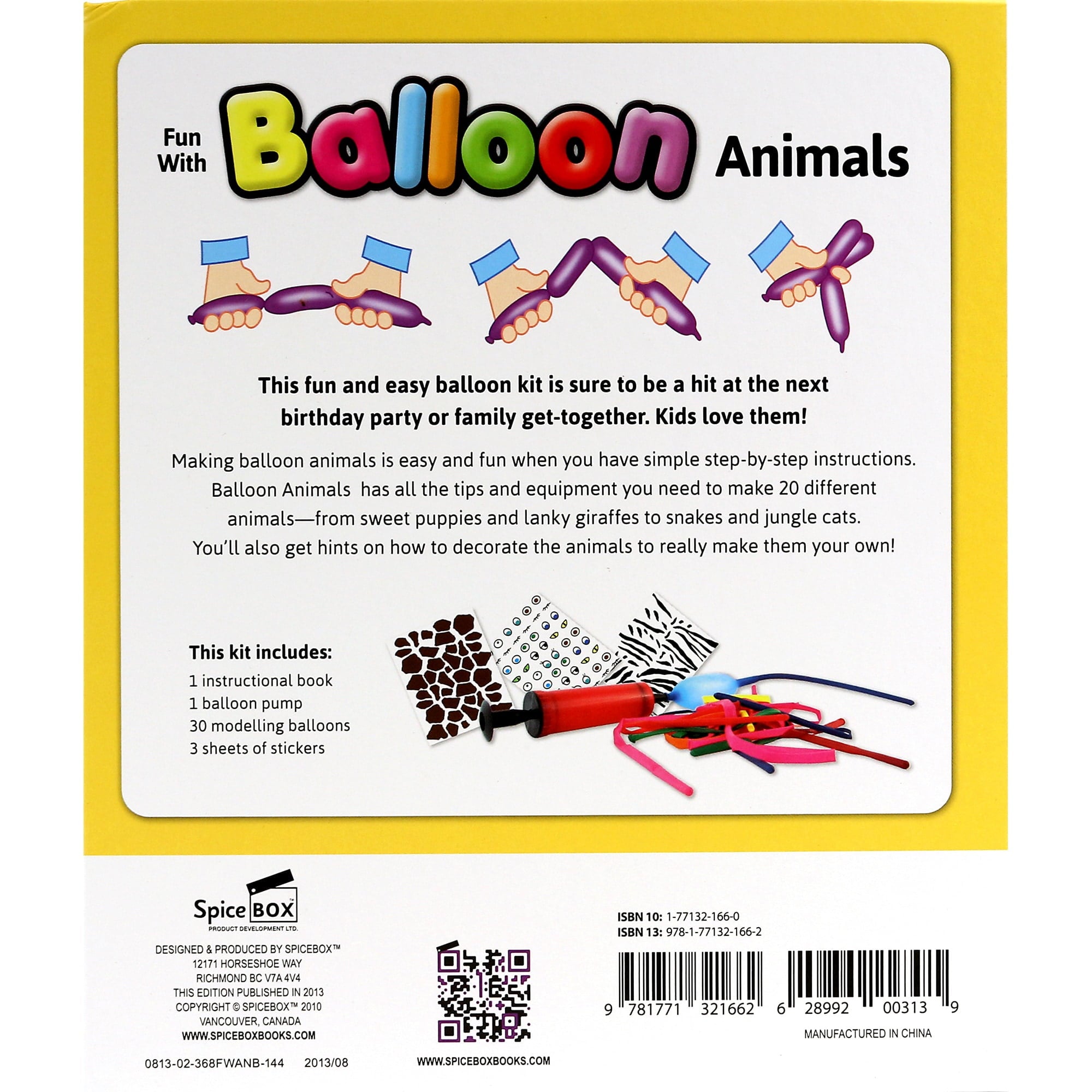 Fun With: Balloon Animals - Learn To Make Balloon Animals, Activity Kit, 30 Modelling Balloons To Create 20 Different Animals, Party Set, Kids Ages 8+