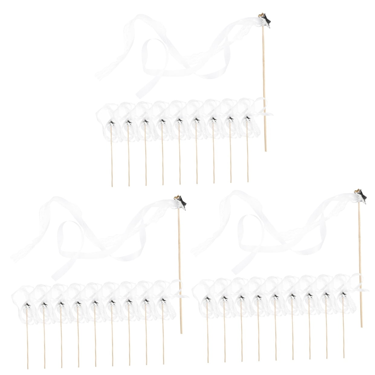 3 Pieces Glow Party Accessories Ribbons Decorations White Ornaments for Kids Colorful Baby Bride