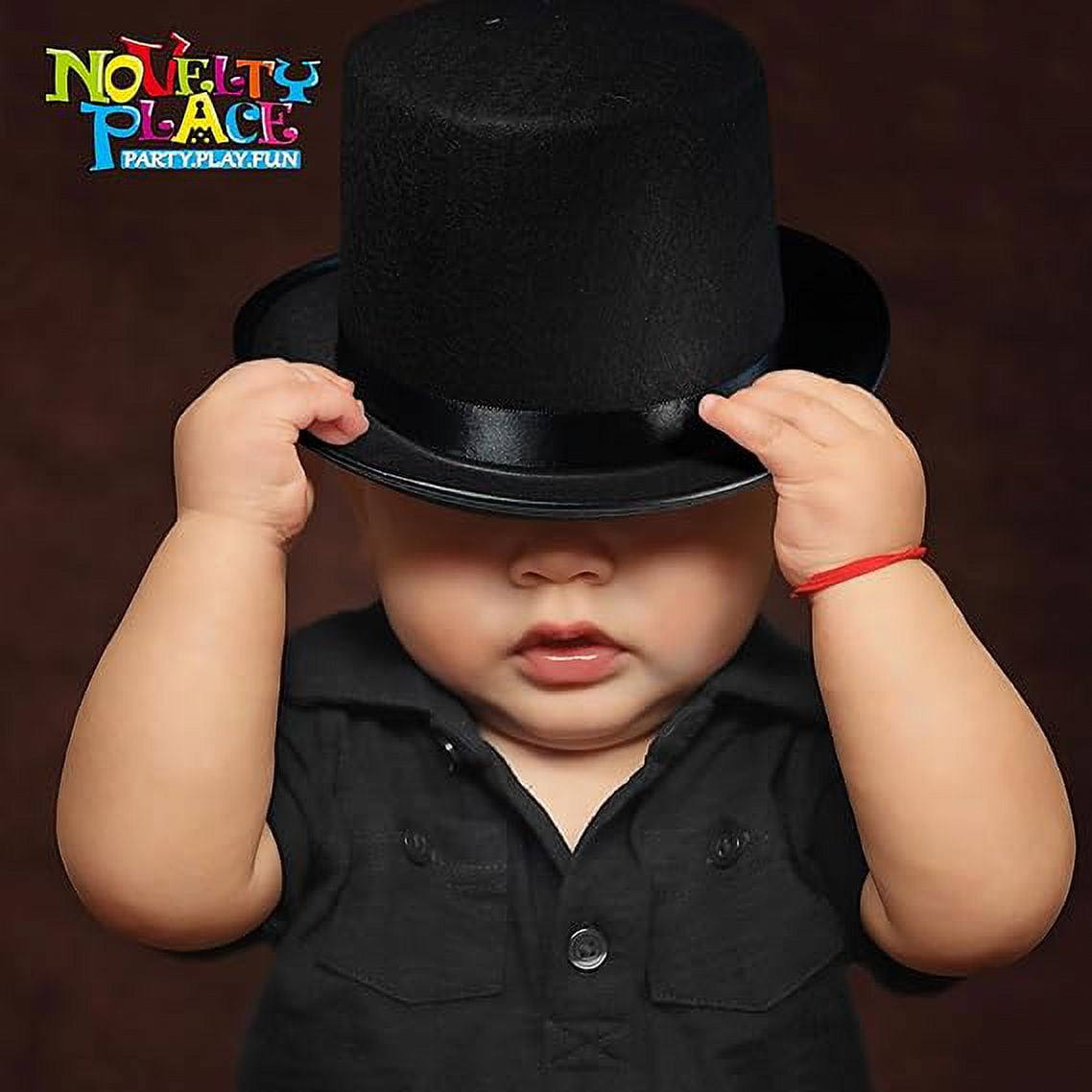 2 Pack Classic Black Felt Top Hat - Fit for Kids & Adults, Unisex Design, Perfect for Cosplay Magician Costume Parties, Stage Performances & Dress-Up Events