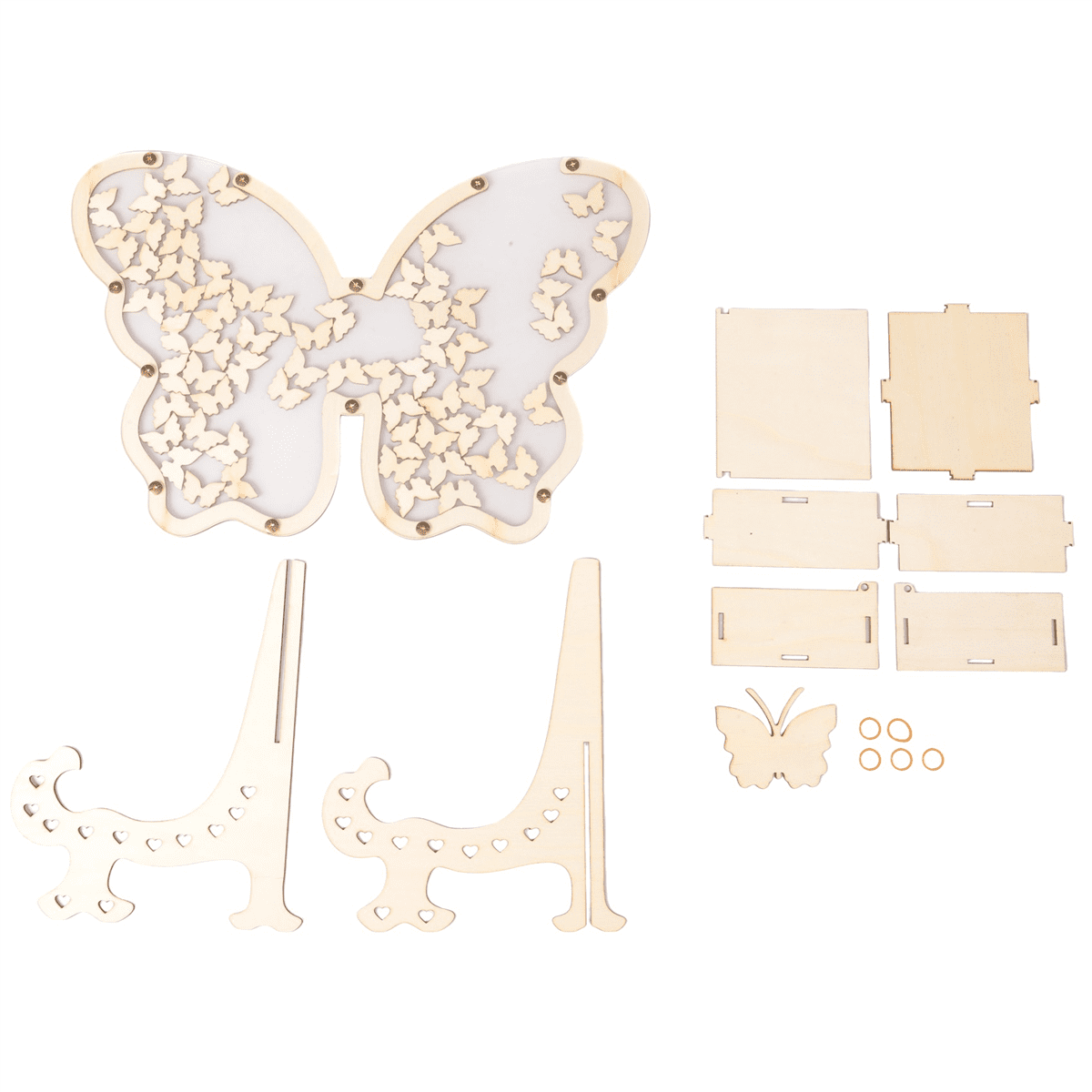 Symkmb White Wedding Guest Book Alternativey Butterfly Frame with Small Butterflys Rustic Guest Book Alternative Wedding Signs Wood