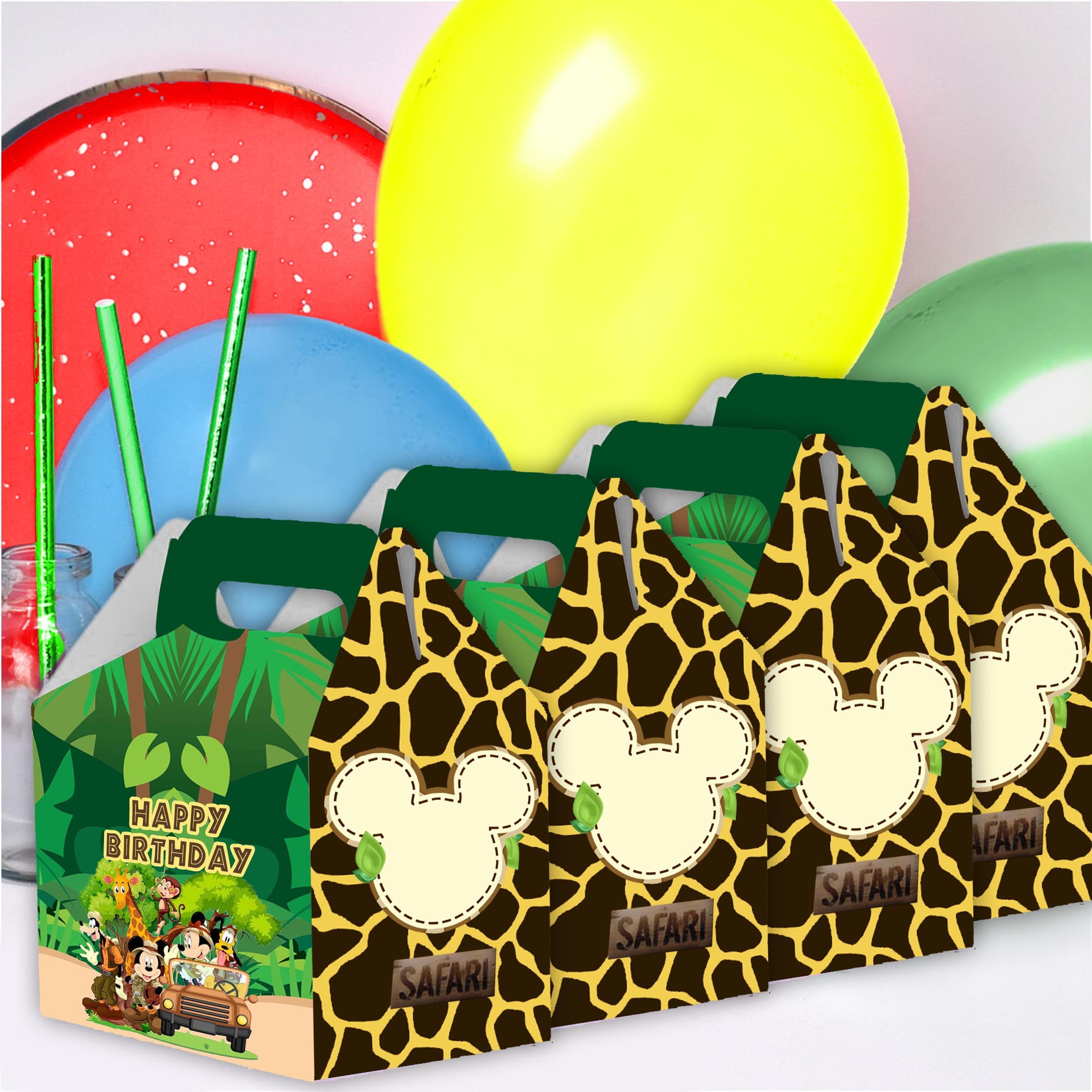 Mouse Safari Gable Candy Box - 12pack - Size 4.4 x4.5 x3in - Birthday