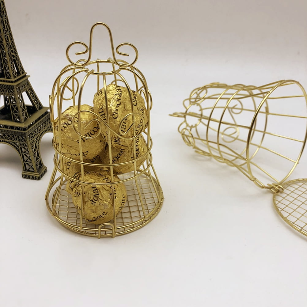Wedding Gift Boxes,12 Pcs European Style Wedding Candy Boxes Iron Gift Box Hollow out Bell Shape Box Party Supplies