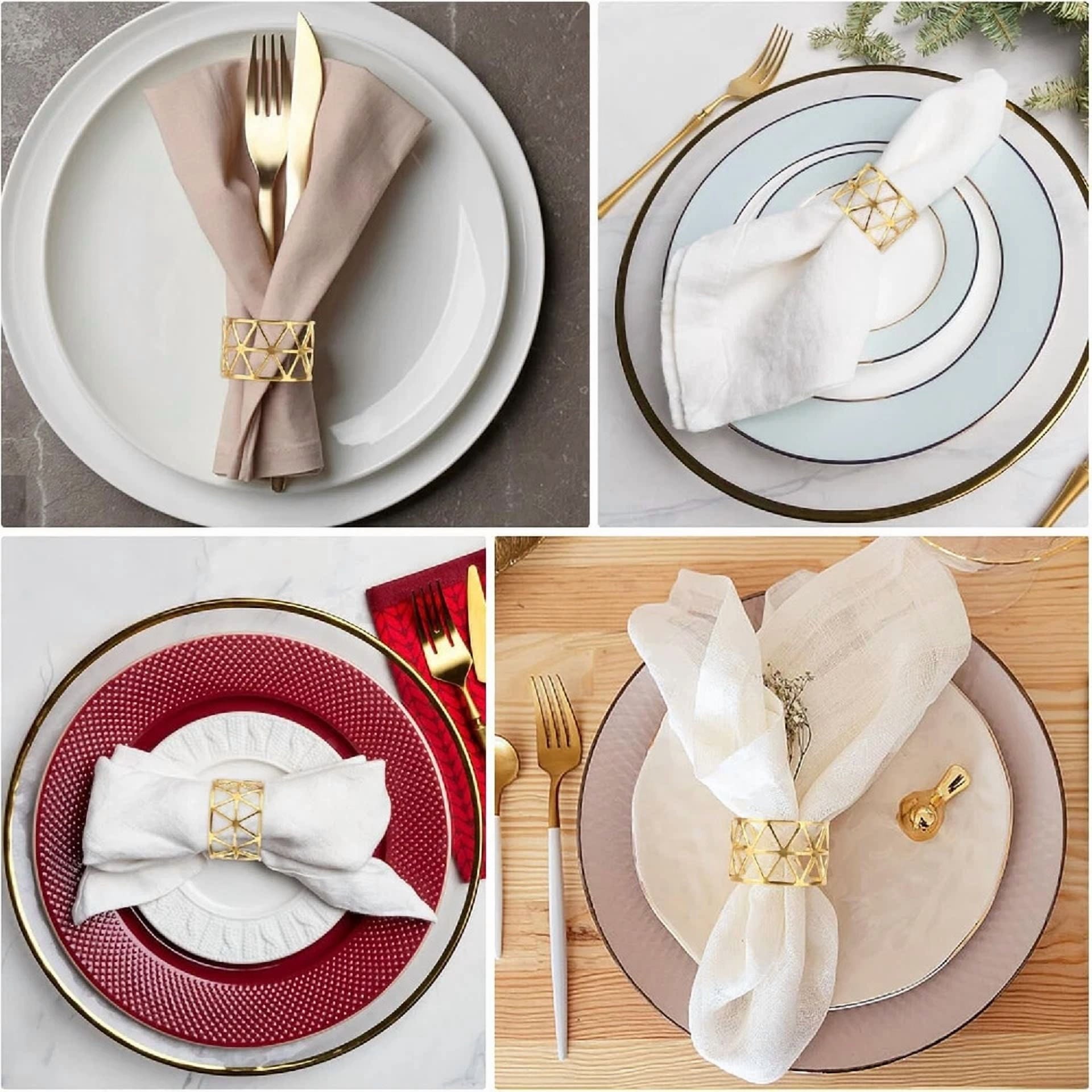 18 X Hollow Out Triangle Napkin Rings Table Decor Birthday Elegant Holiday Party