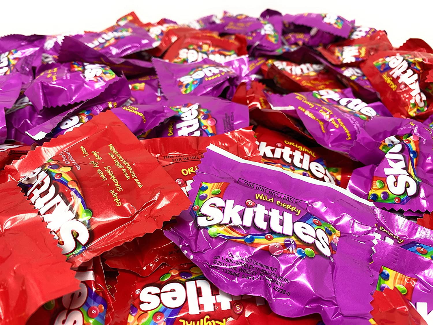 Assortit Skittles Wild Berry & Original Candy Assortment, Bite Size, 80+ Packs, 3Lb