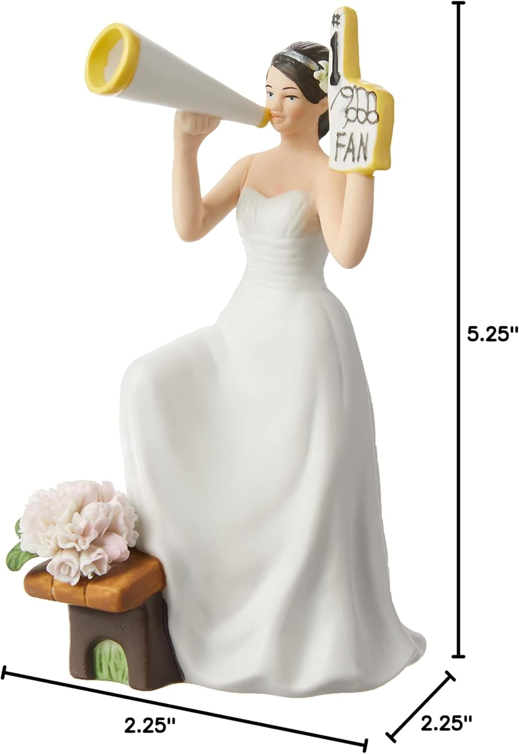Weddingstar Fan Cheering Bride Porcelain Figurine Cake Topper