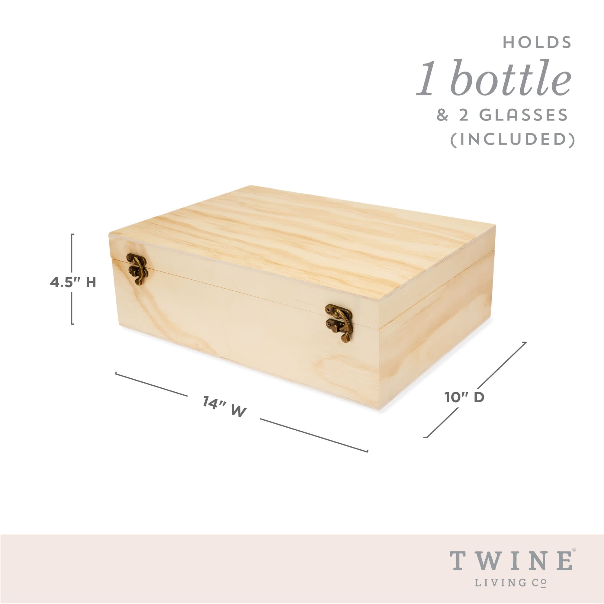 Twine Champagne Bottle Gift Box, 1 Bottle and 2 Champagne Flutes, Gifts