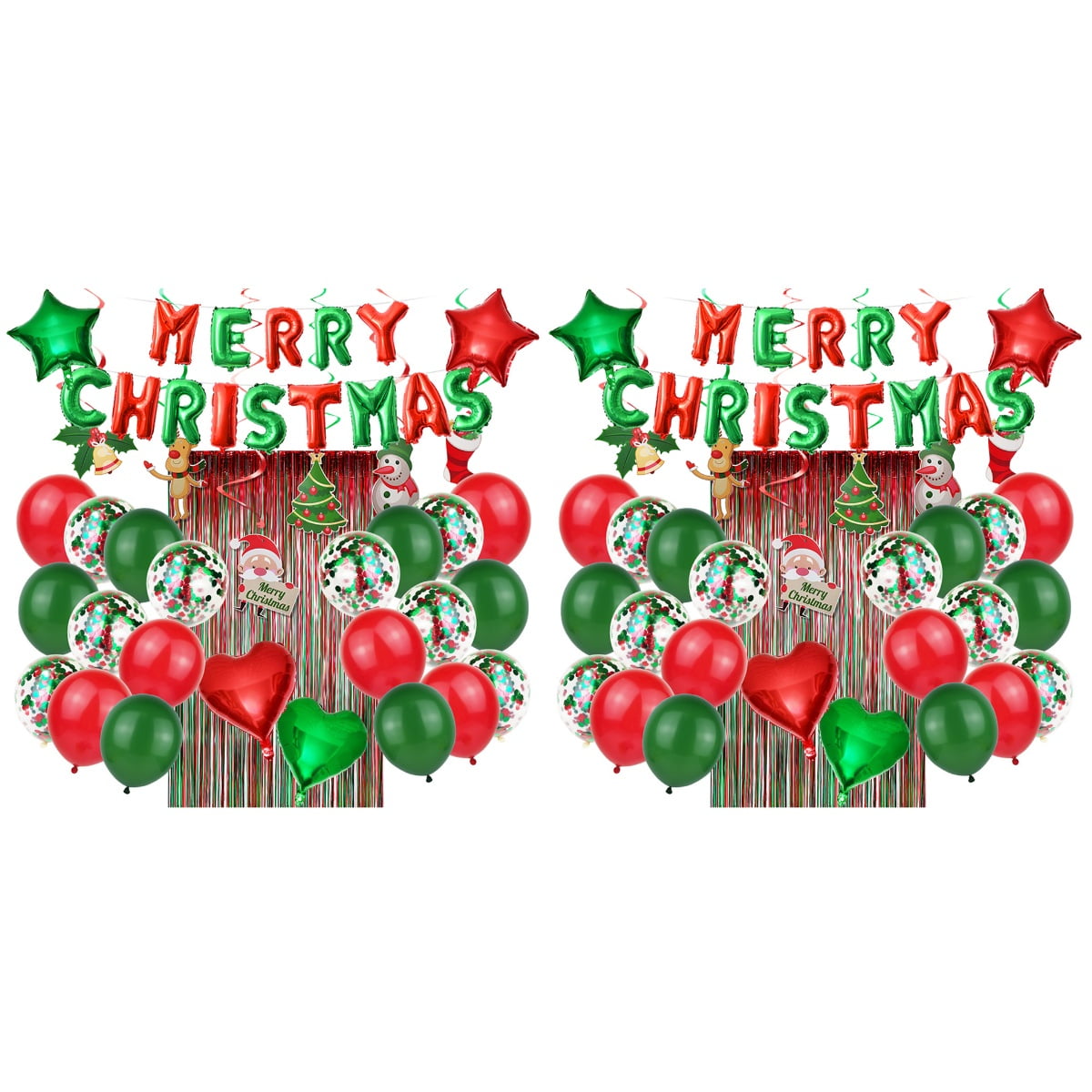 2 Sets of 46Pcs Aluminium Foil Balloons Decorative Balloons Christmas Ornament