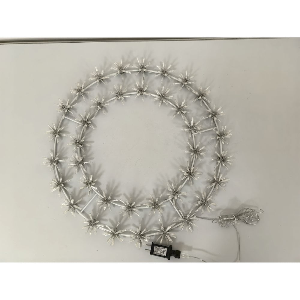 Hi-Line Gift Ltd. Illuminating 456 LED White Metal Snowflake Garland Light