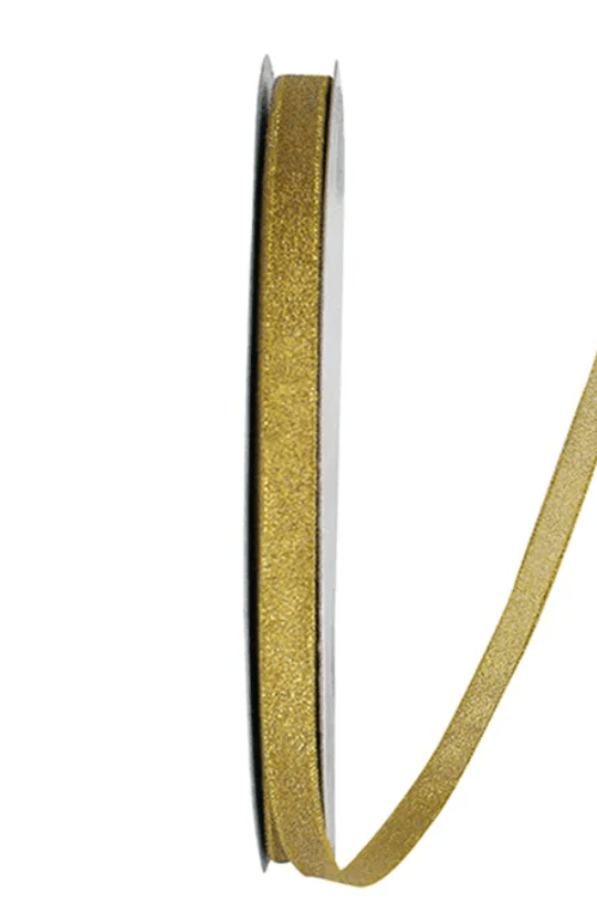 JAM Paper Christmas Gold Metallic Ribbon, 100yd x 0.37in, 1/Pack