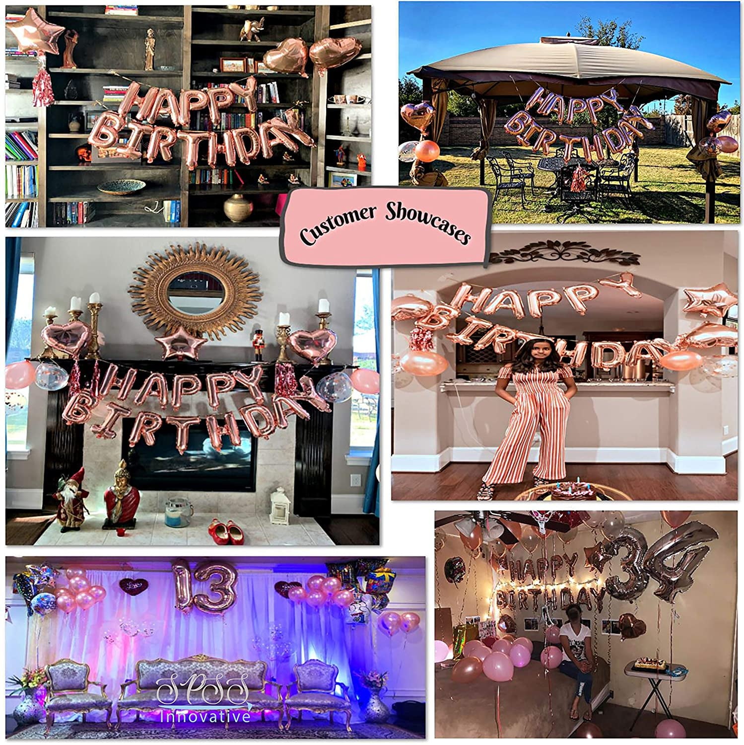 SPSS INNOVATIVE 2nd, 3rd, 4th, 5th, 6th, 7th, 8th, 9th, 10th, 11th, 12th,14th, 15th,17th,18th,19th year girl birthday decoration, rose gold birthday decoration, balloons decoration, balloon pump