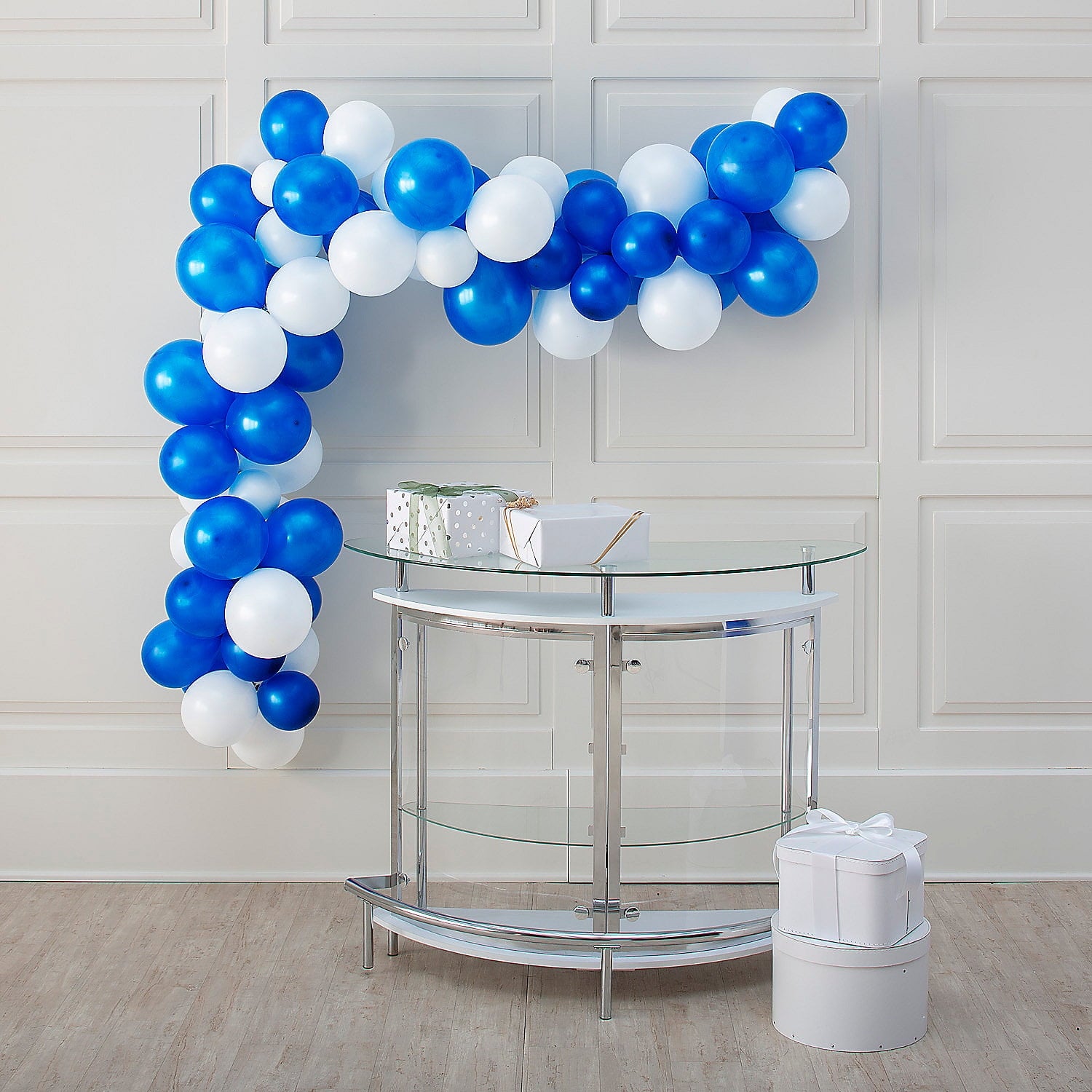 25-Ft. Blue & White Balloon Garland Kit with Air Pump, Party Decor, Party, 291 Pieces