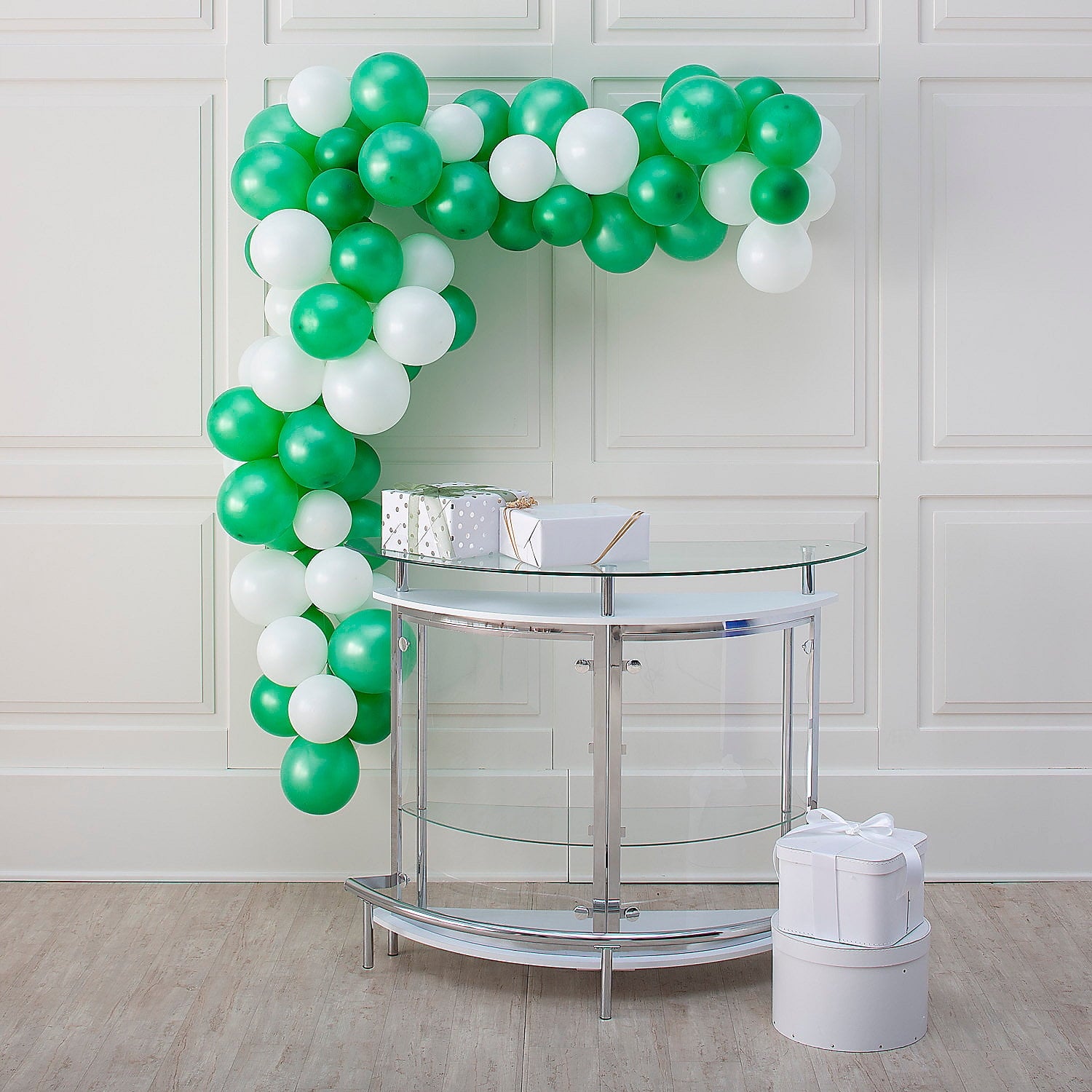 25-Ft. Green & White Balloon Garland Kit with Air Pump, Party Decor, Party, 291 Pieces