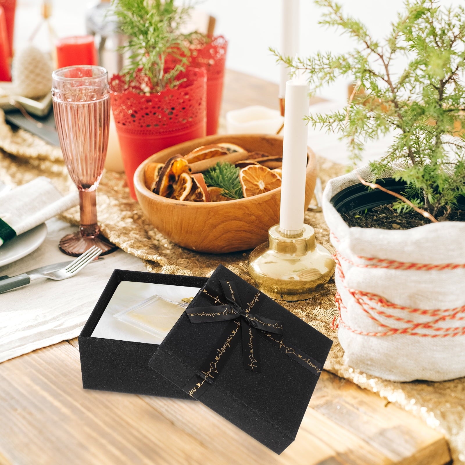 unbranded  3 Pcs Gift Wrapping Boxes Favors Cardboard Crate Bridesmaid Black