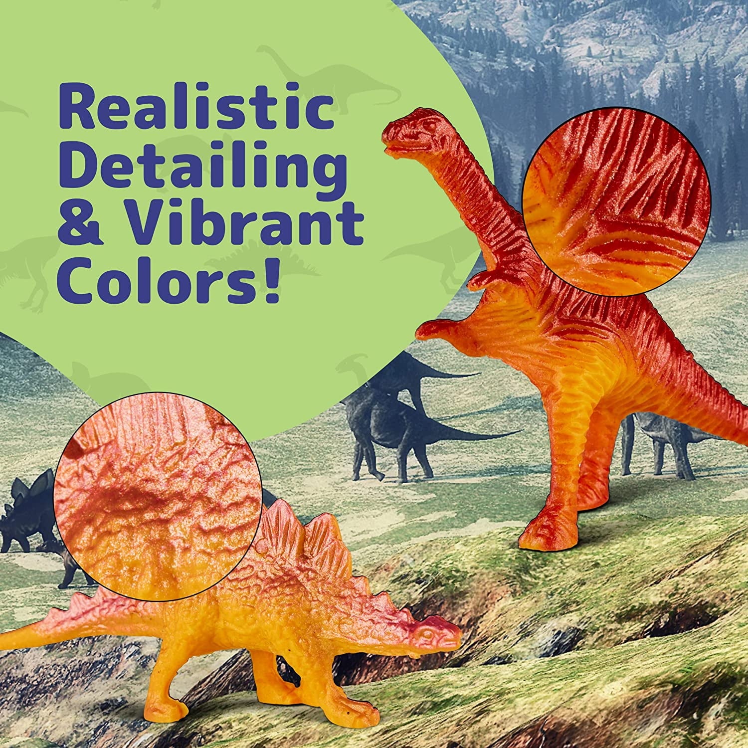 Prextex Mini Dinosaur Figure Toys Box (72 Count) | Best for Dinosaur Party Favors Cake Toppers Easter Eggs Filler | Plastic Dinosaurs, Dinosaur Cupcake Toppers, Small Dinosaur Toys, Cupcake Toppers
