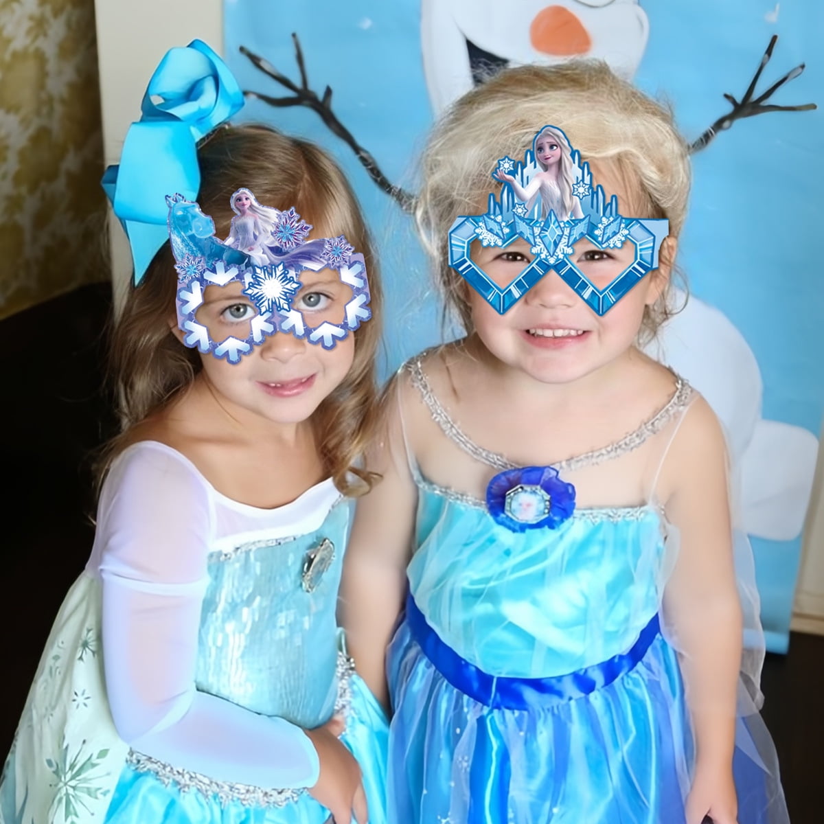 16Pcs Frozen Themed Glasses, Party Supplies Photo Booth Prop Cartoon Character Cosplay Birthday Gift for Kids.