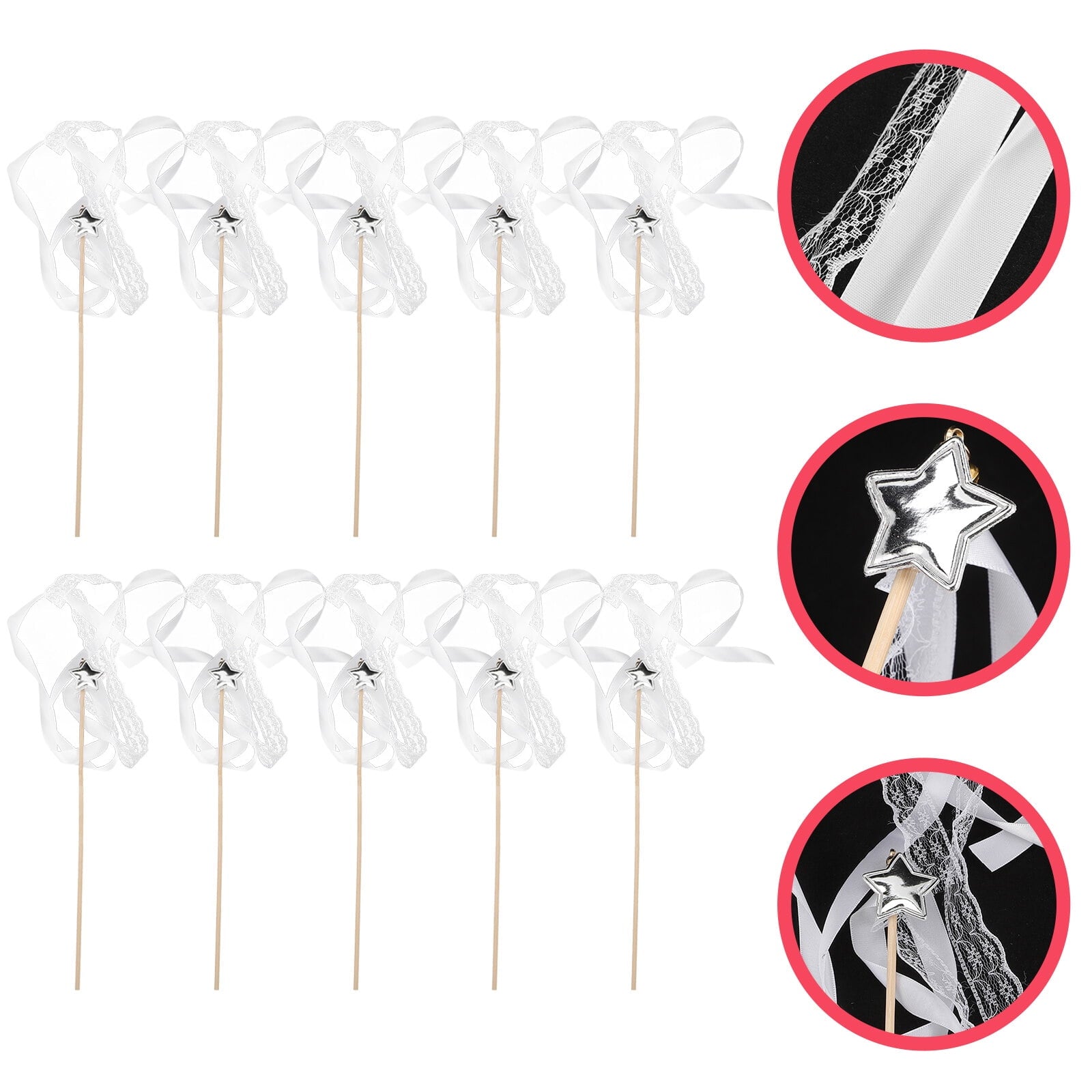 3 Pieces Glow Party Accessories Ribbons Decorations White Ornaments for Kids Colorful Baby Bride