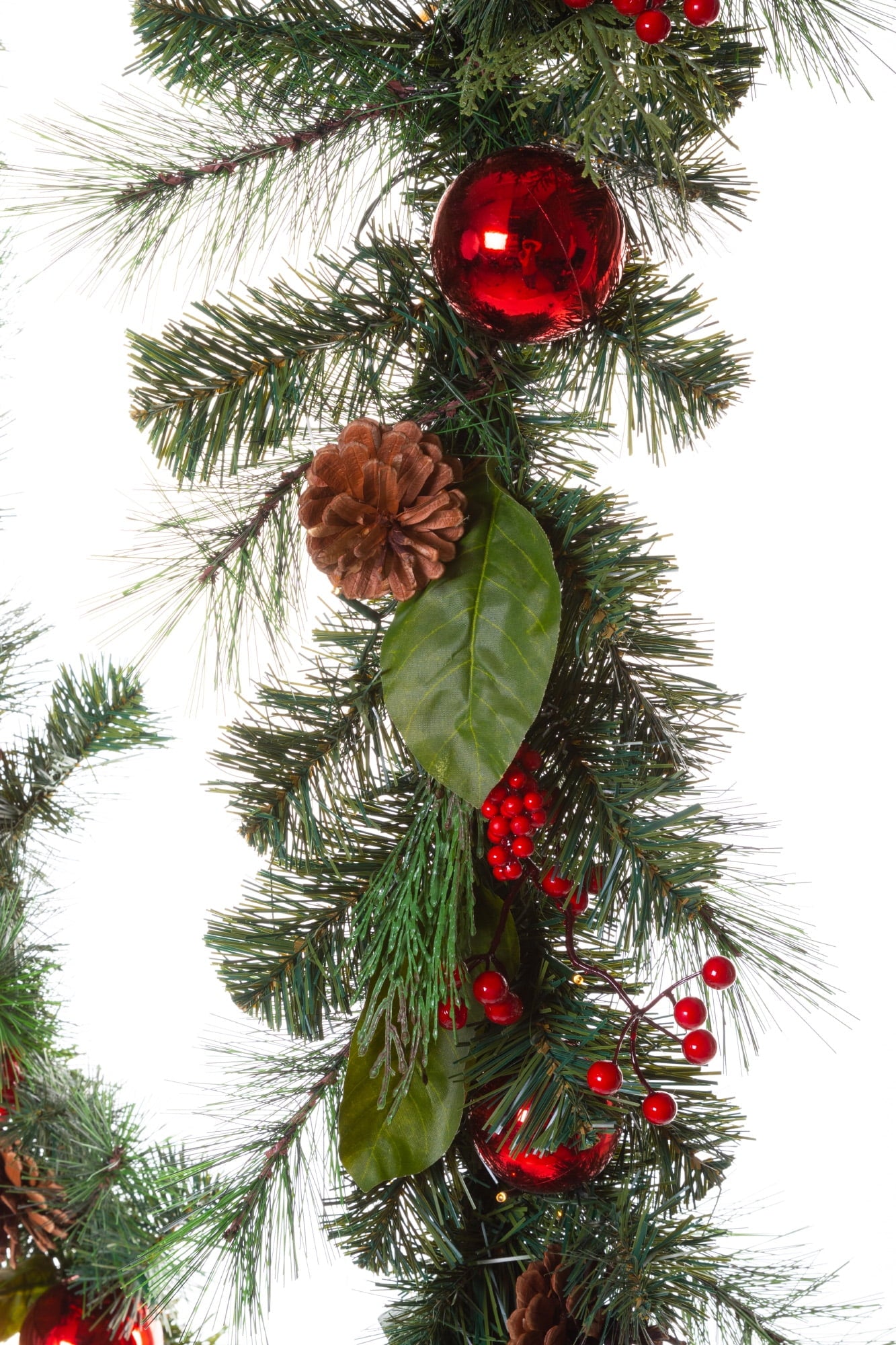 Alta Innova G48 MGLC57876X Pine Garland with Berries, Pine Cones, Lights & Ornaments