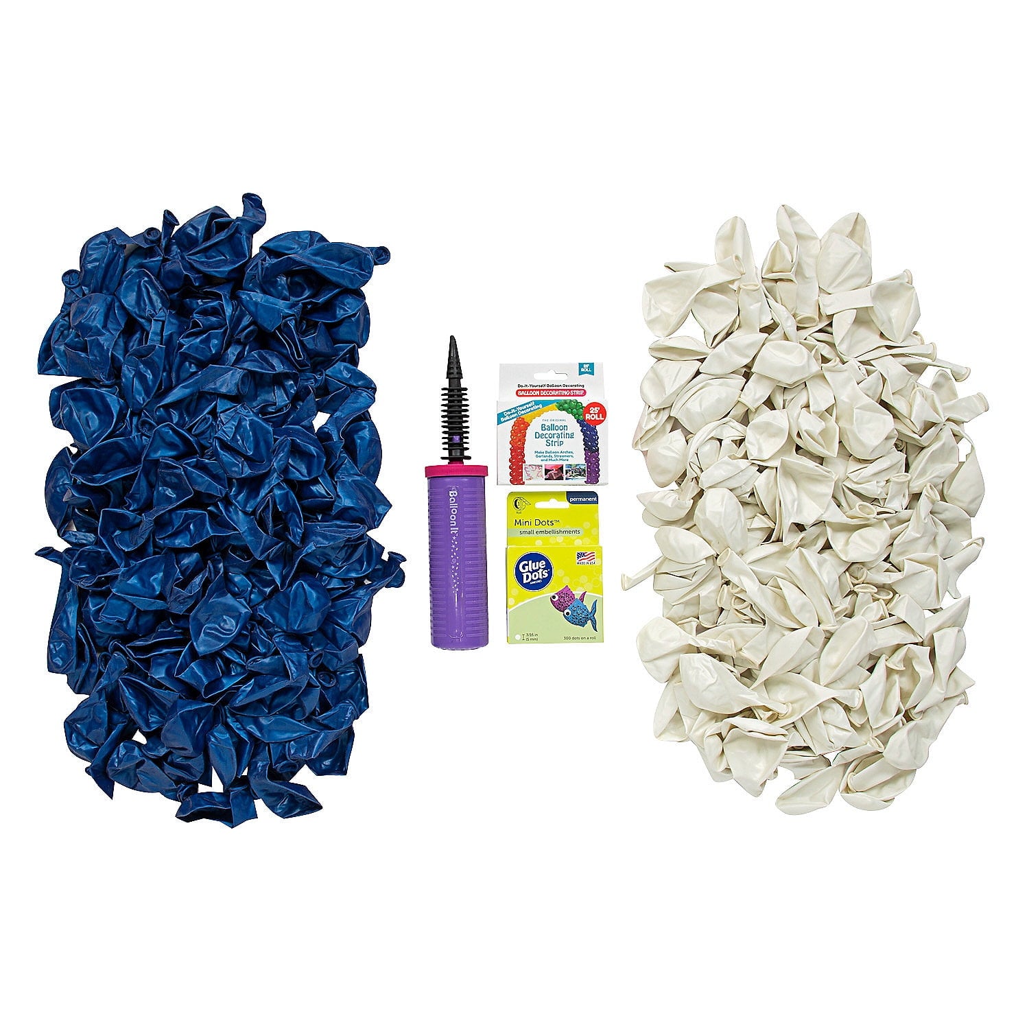 25-Ft. Blue & White Balloon Garland Kit with Air Pump, Party Decor, Party, 291 Pieces