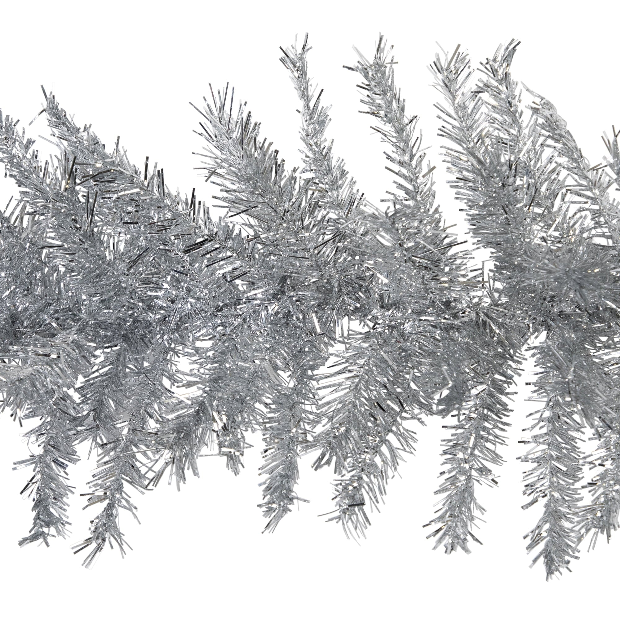 Northlight Metallic Tinsel Artificial Christmas Garland - 9' x 12" - Silver - Unlit