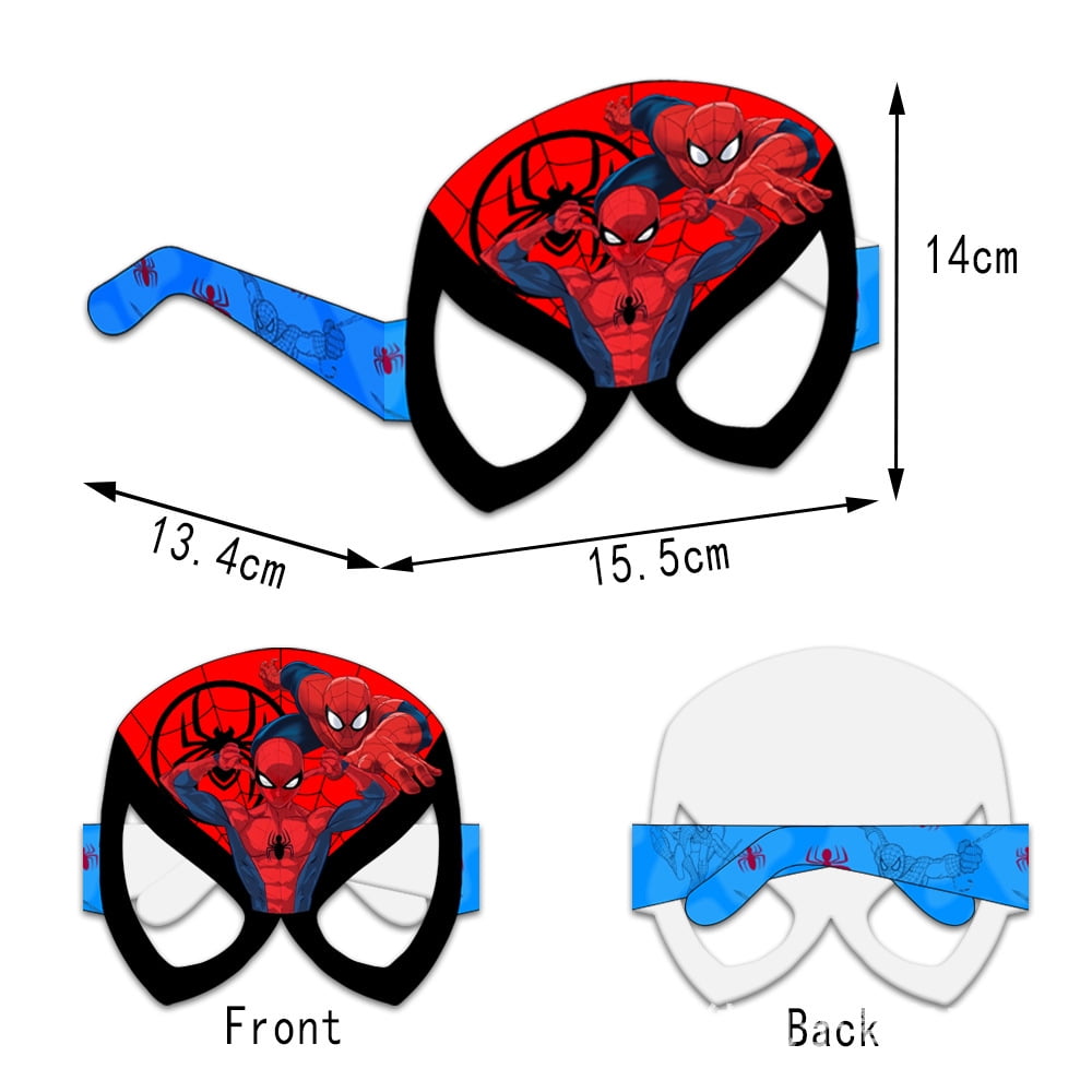 16pcs Spider-Man Paper Eyeglasses Party Favors Supplies Birthday Party Decorations Gifts Photo Booth Props for Kids Boys