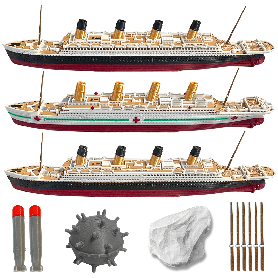3 Pack Color Titanic, Britannic & Olympic Model Ship 1 Ft Long Assembled Titanic Toys For Kids, Historically Accurate Titanic Toy, Titanic Ship, Titanic Cake Topper, Titanic Figurine, Titanic Boat By