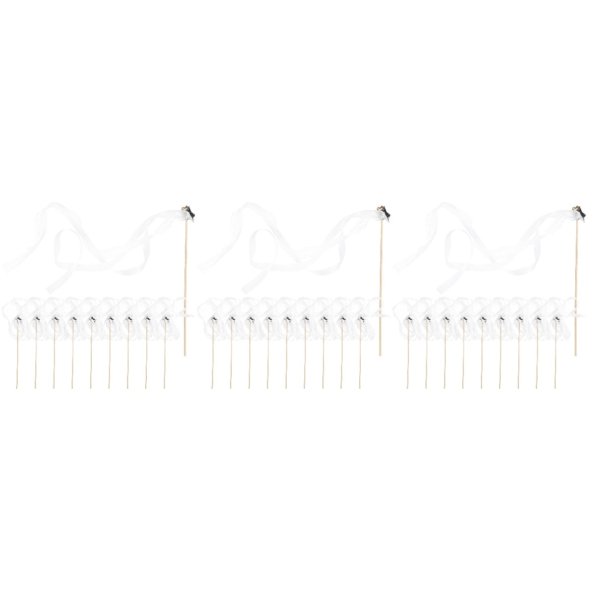 3 Pieces Glow Party Accessories Ribbons Decorations White Ornaments for Kids Colorful Baby Bride