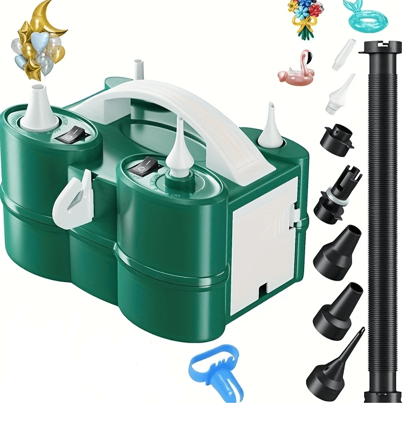3-in-1 Electric Balloon Pump, Portable Air Pump for Latex 260q Foil Balloons, Dual Nozzle Balloon Blower Machine for Party Decoration, 110V AC Inflator Deflator for Inflatables Pool Floats Mattress