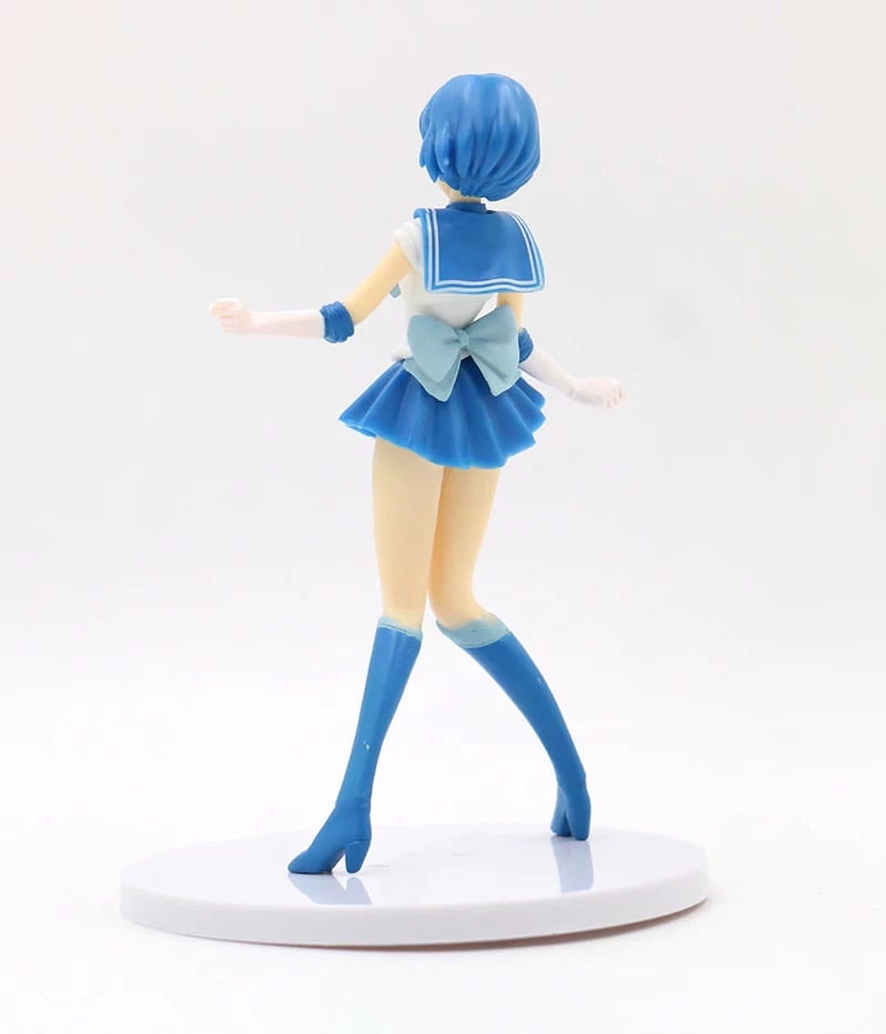 Sailor Moon Figures, Aino Minako, Mizuno Ami, Mizuno Ami, Kino Makoto Figurine Toys 16cm/6.3inch Doll Cake Topper Cosplay PVC Action Figure Statues Model Toys (Sailor Mercury)