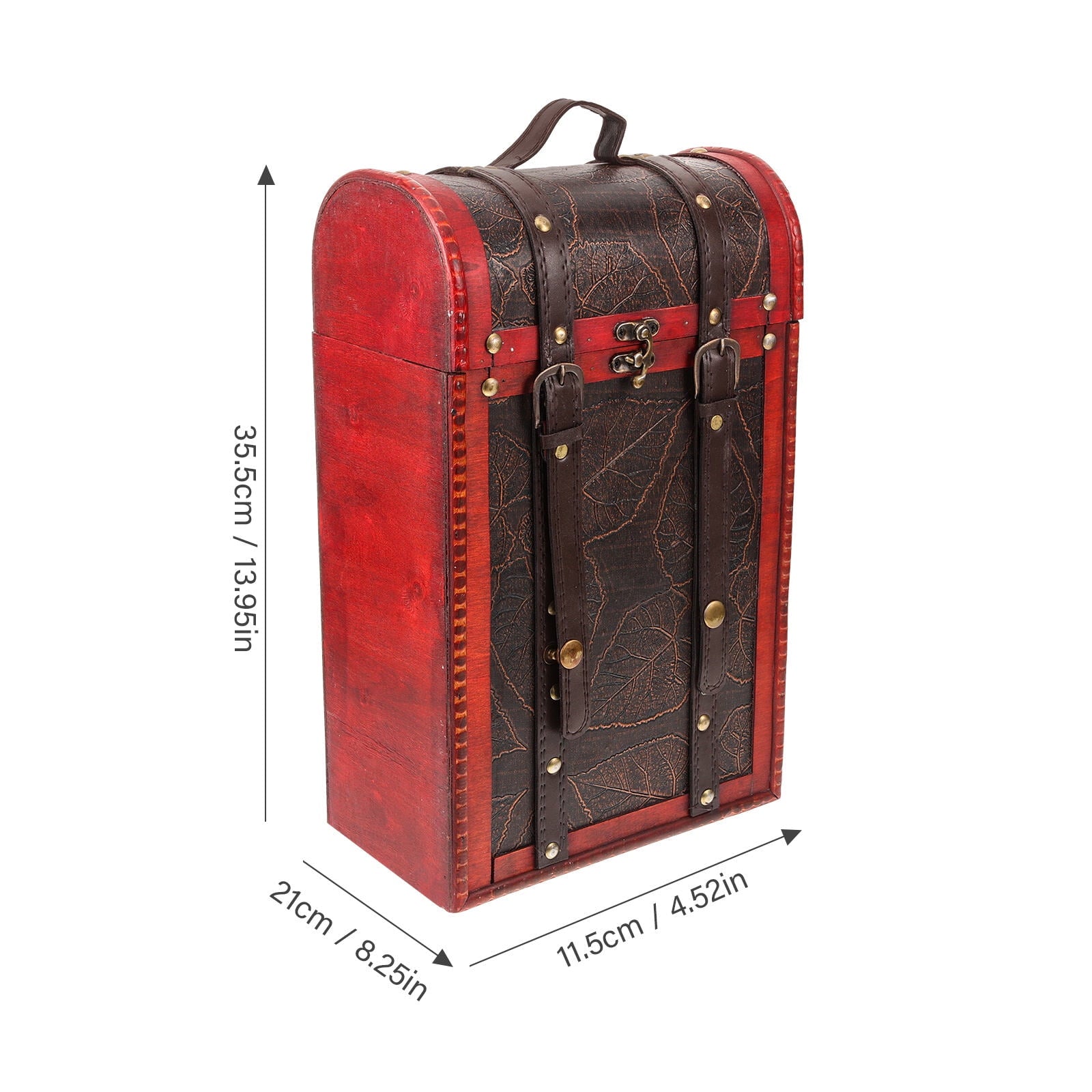 MLINS Vintage Wood Double Bottle Wine Box Wine Box Wine Gift Box Wine Wrapping Box