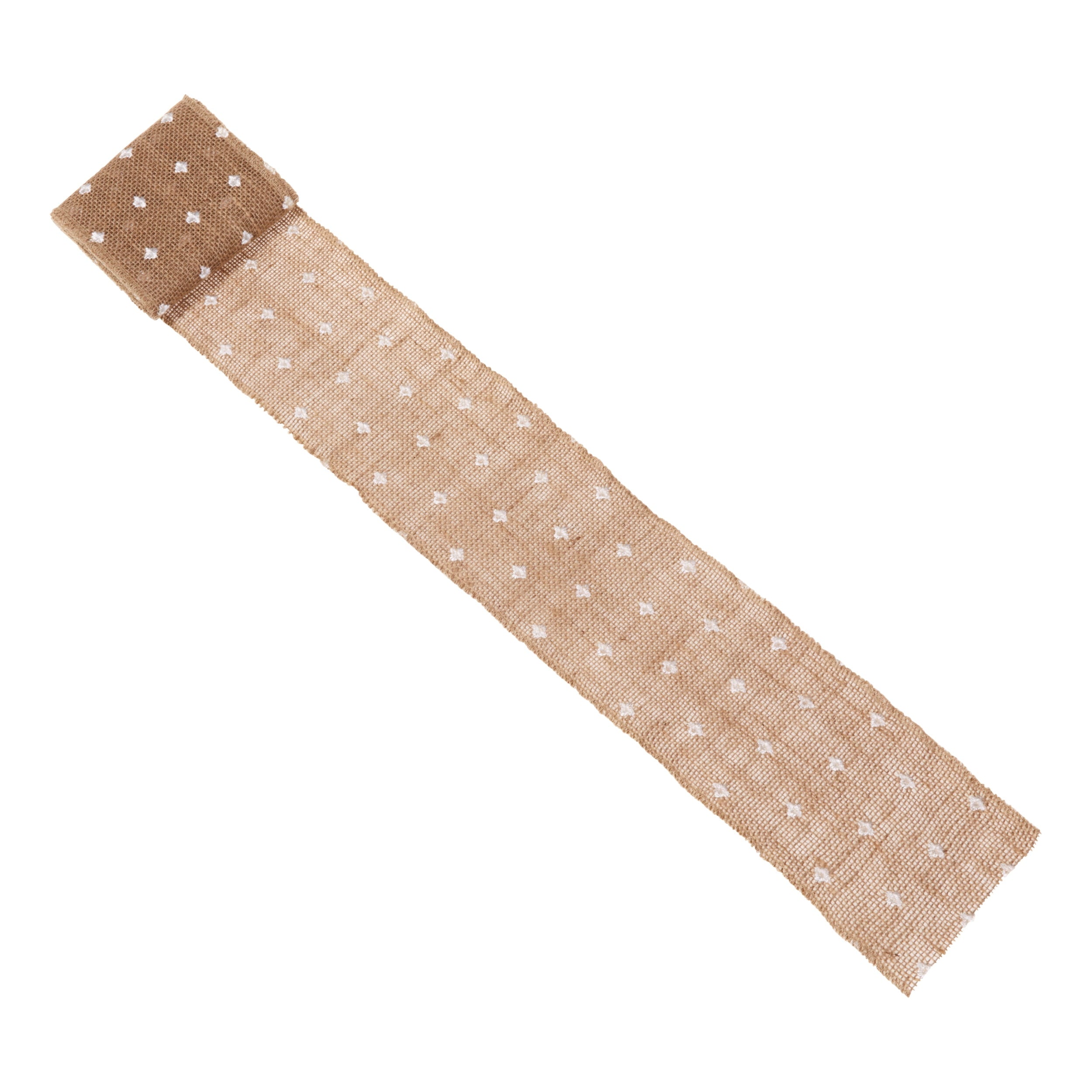 Love, Laugh, Craft Natural Jute Burlap Ribbon, 5"W x 3-Yd, 4-Pk, Precut, Beige/White