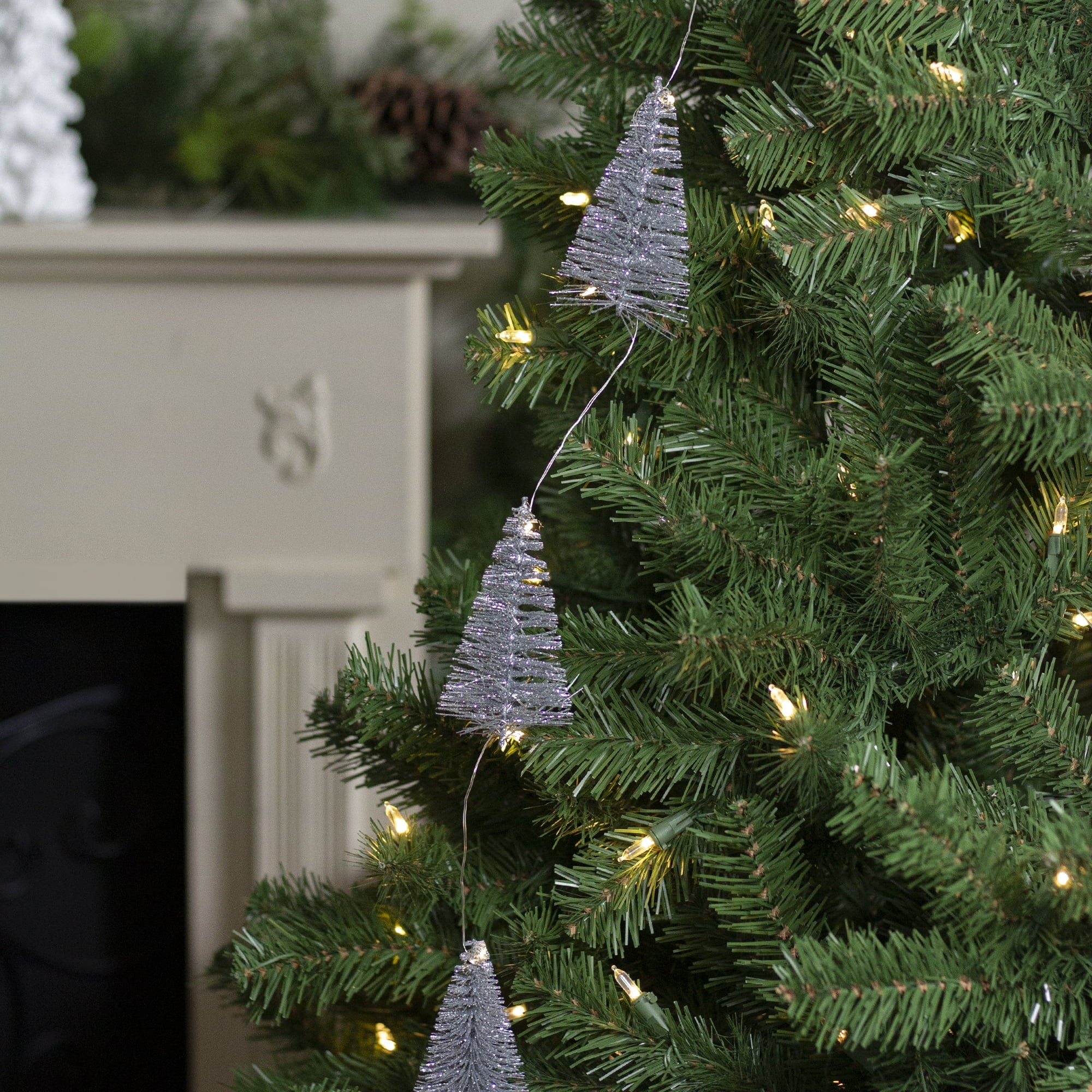 Northlight LED Lighted Battery Operated Mini Sisal Tree Christmas Garland - 6.5' - Warm White