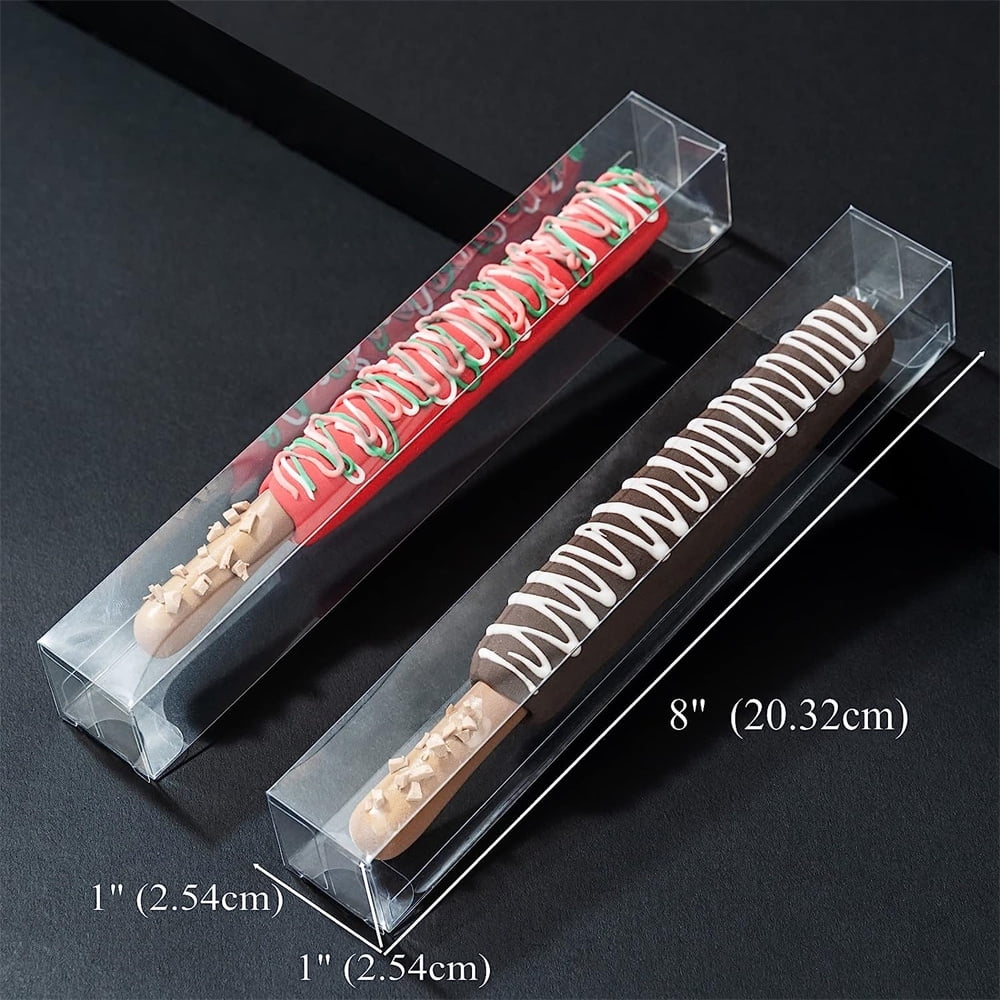 NOGIS 40 Pack 1 x 1 x 8 inches Individual Chocolate Covered Pretzel Rods Boxes (Not Include Pretzel) Gumball Boxes Party Favor Small Treat Boxes