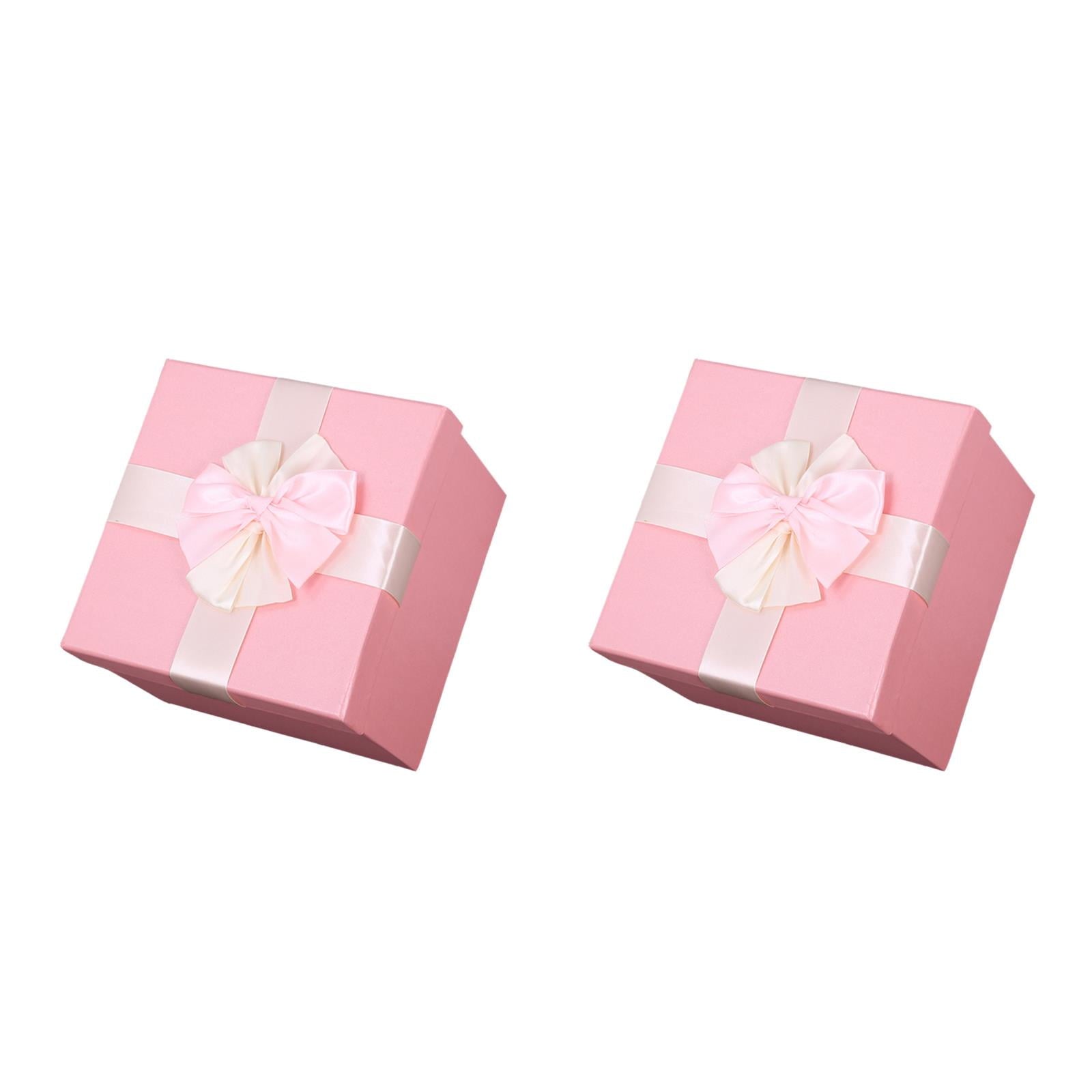 Set of 2 Jewelry Birthday Gift Box Creative Gift Box Miss Bride 24X24X18cm Pink