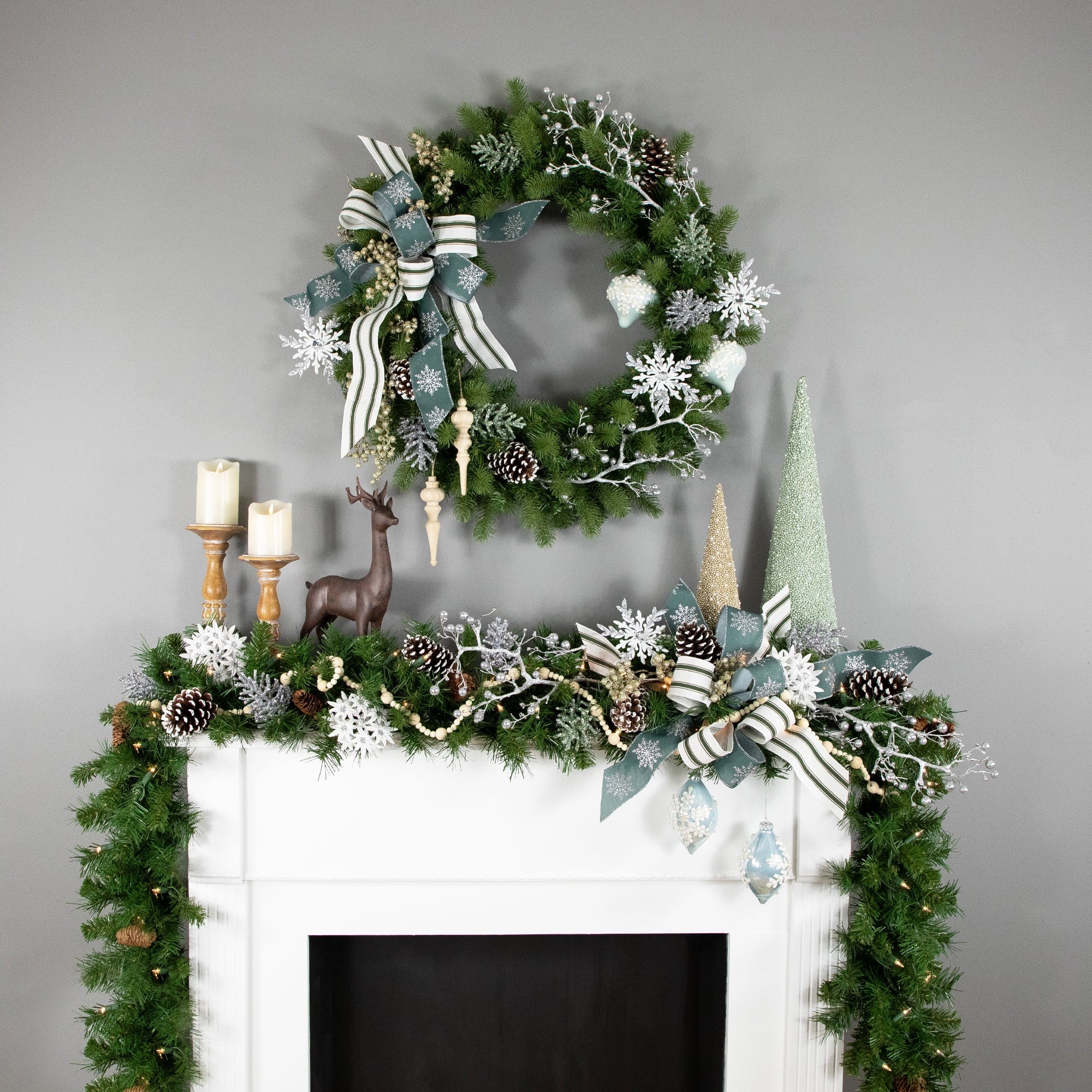 Northlight 9' x 14" Prelit Dakota Red Pine Artificial Christmas Garland - Clear Lights