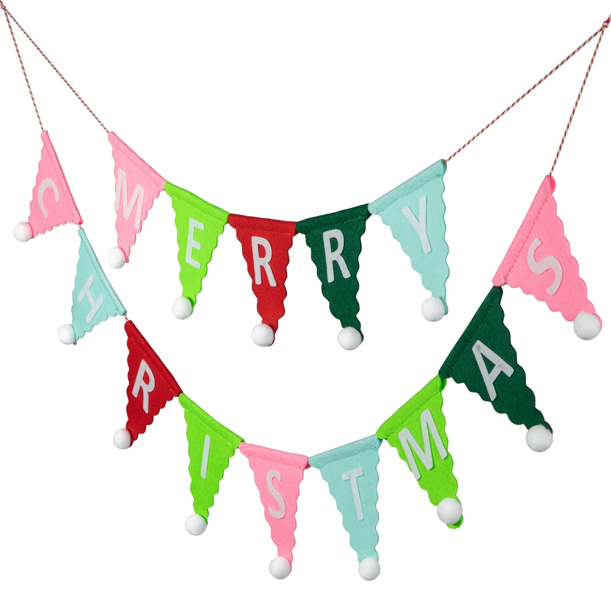 Northlight 45" Multi "Merry Christmas" Banner Garland - Unlit